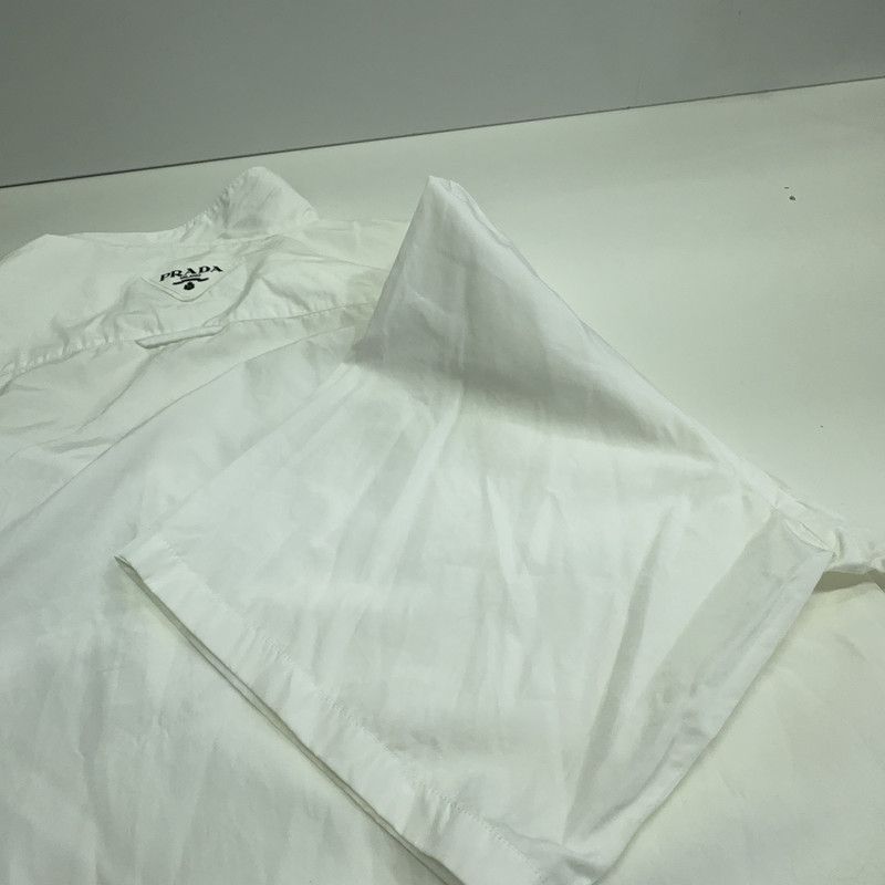 Prada Prada White Letter Print Short Sleeve Shirt Size US L / EU 52-54 / 3 - 1 Thumbnail