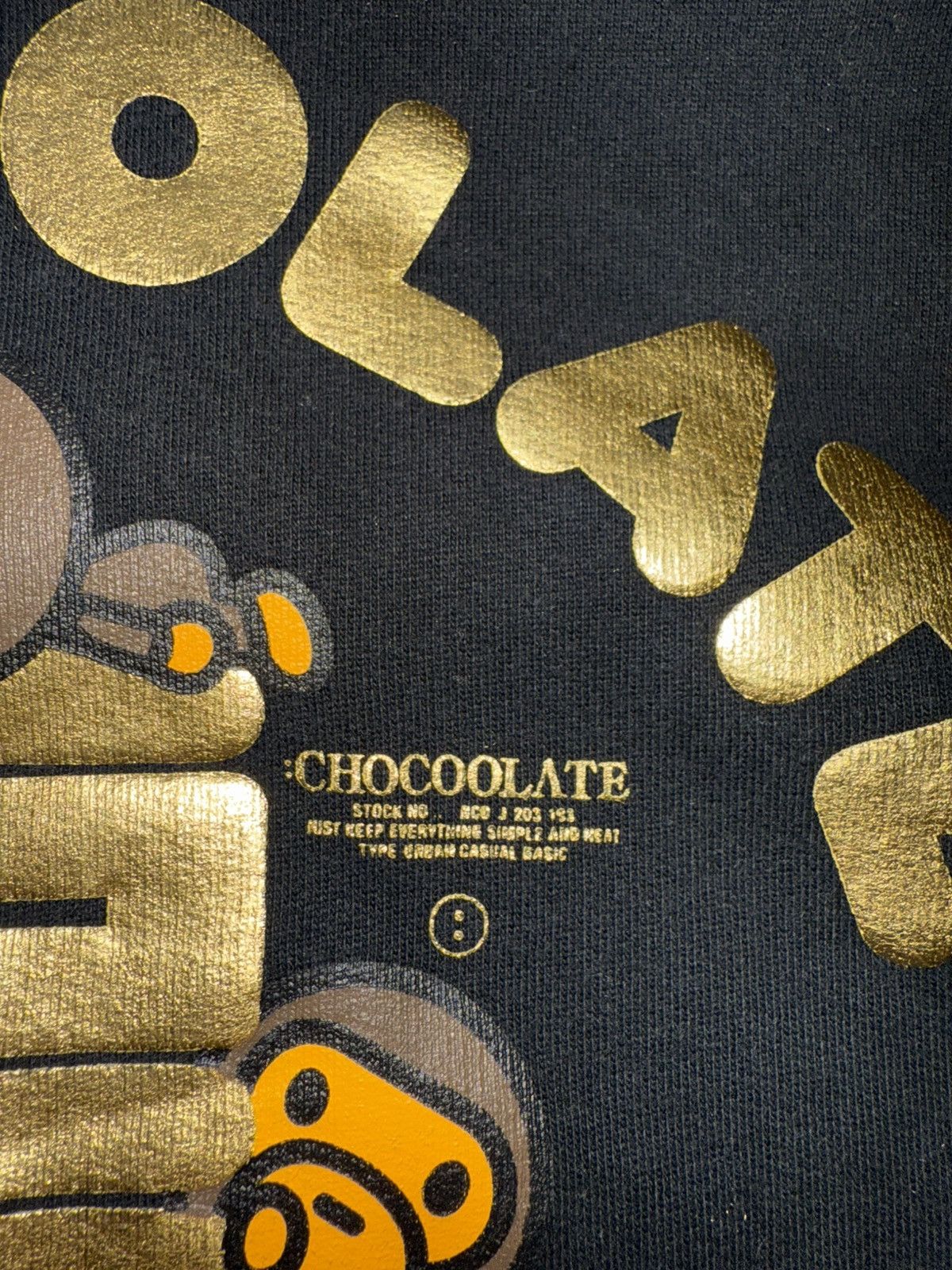 Bape Vintage Baby Milo x Black Chocoolate Gold Graphic Hoodie Size M / US 6-8 / IT 42-44 - 3 Thumbnail