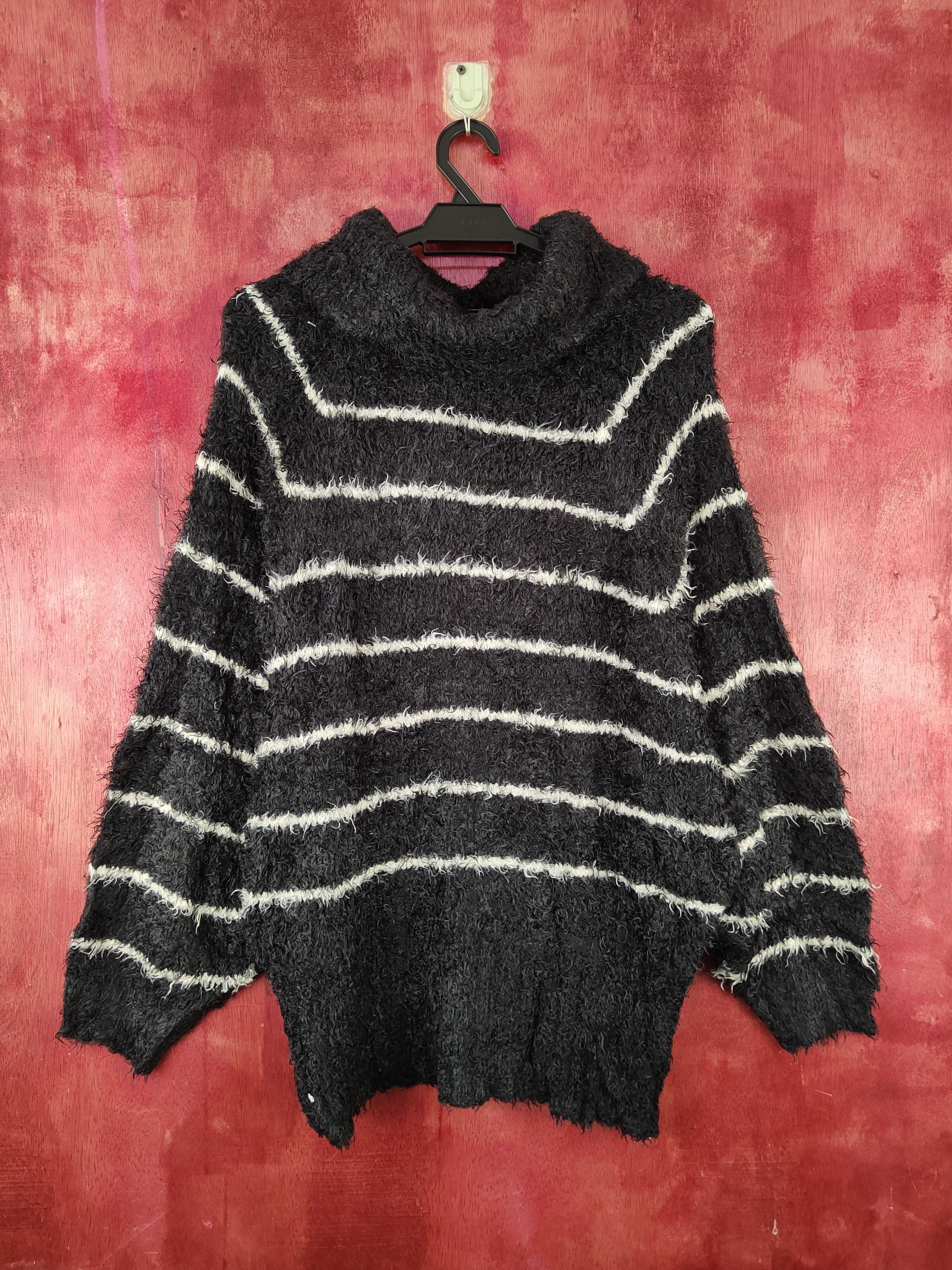 Homespun Knitwear × Japanese Brand × Vintage Pendora Black Shag Shaggy Fur Mohair Knitwear #S2074 Size L / US 10 / IT 46 - 7 Thumbnail