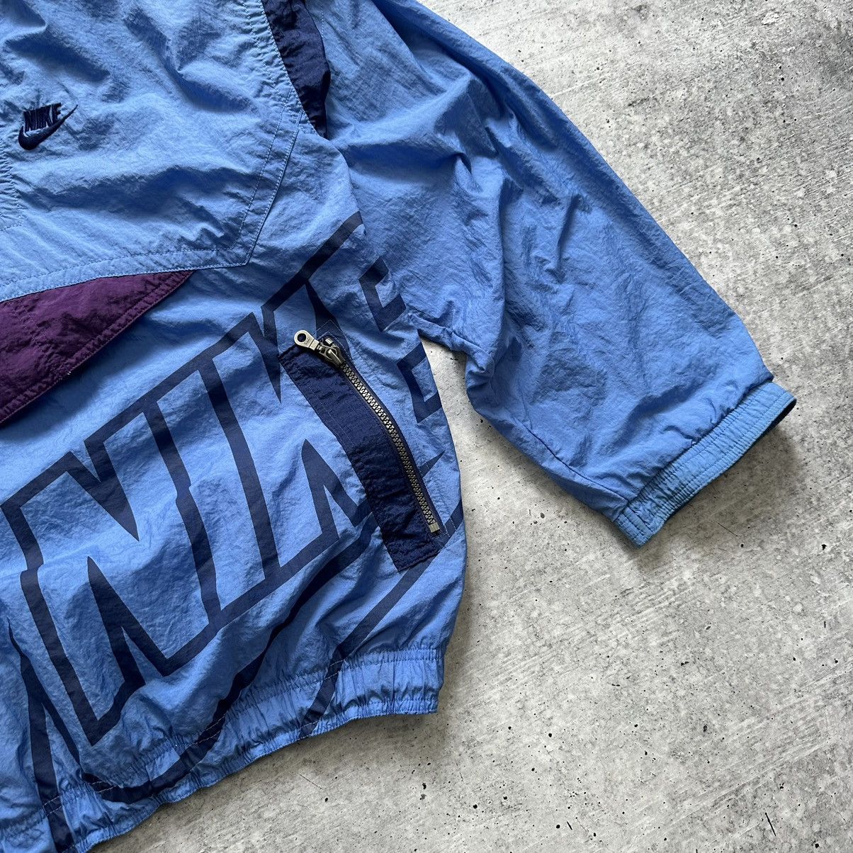 Vintage 90s Nike 1/4 Zip Hooded Windbreaker Jacket Anorak