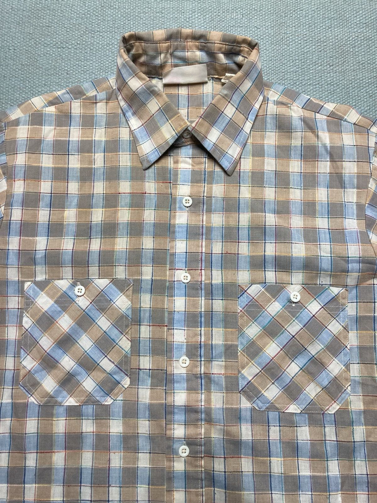 Sears × Vintage Vintage 70s button shirt sears kings road plaid medium Size US M / EU 48-50 / 2 - 2 Thumbnail