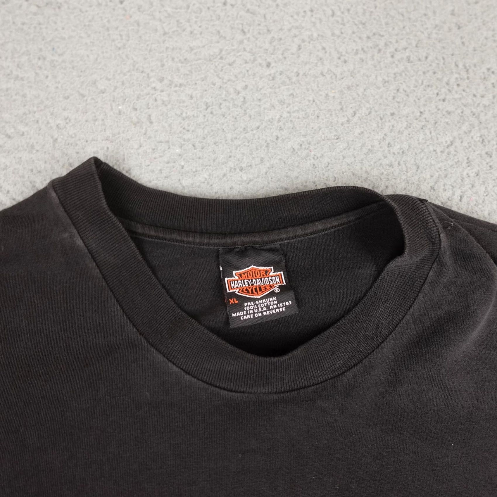 Harley Davidson VINTAGE Harley-Davidson Shirt Mens XL Black Flame Fire Eagle El Paso Texas 2000s Size US XL / EU 56 / 4 - 5 Thumbnail