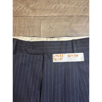 Coppley Designer Men's Pinstripe 2-pc Suit Coppley Navy Business For Size 38R - 12 Thumbnail