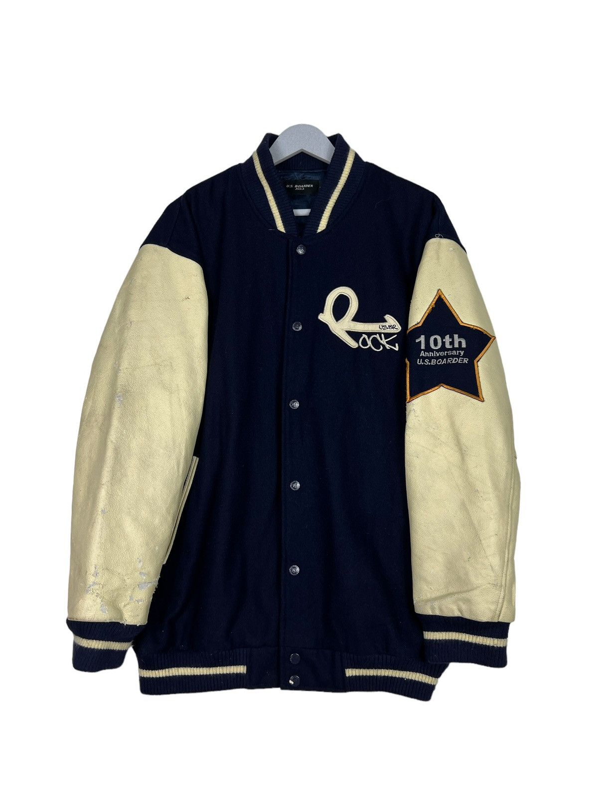 Japanese Brand 🔥 VINTAGE US BOARDER VARSITY BOMBER JACKET Size US L / EU 52-54 / 3 - 2 Thumbnail