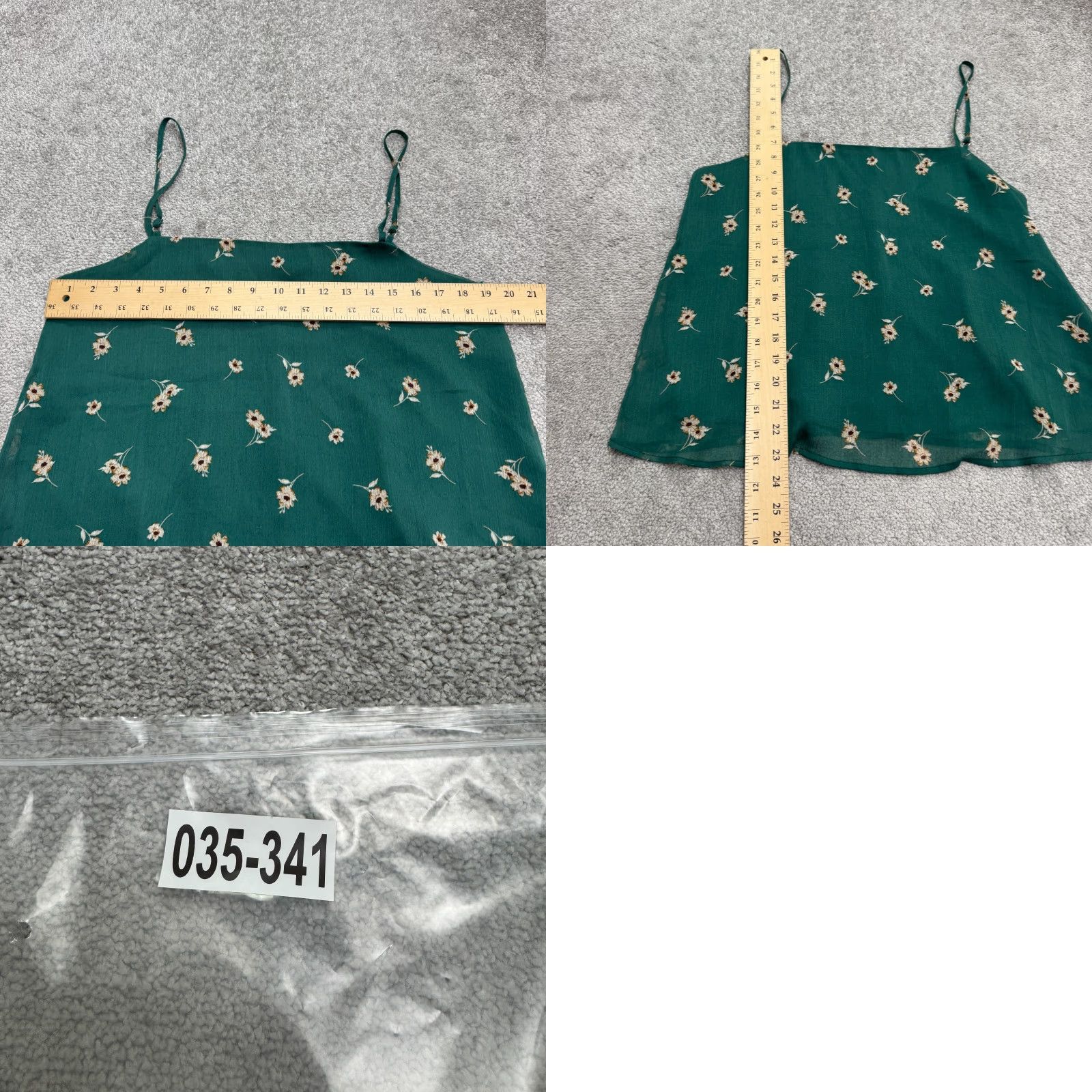 Vintage All In Favor Floral Camisole Tank Top Womens L Green Spaghetti Chiffon Boho Beach 90s? Size L / US 10 / IT 46 - 8 Thumbnail