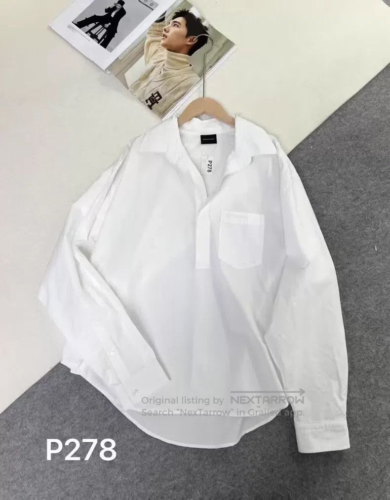 Balenciaga Balenciaga Logo embroidery long-sleeve solid color shirt Size XXS / US 00 / IT 34 - 1 Thumbnail