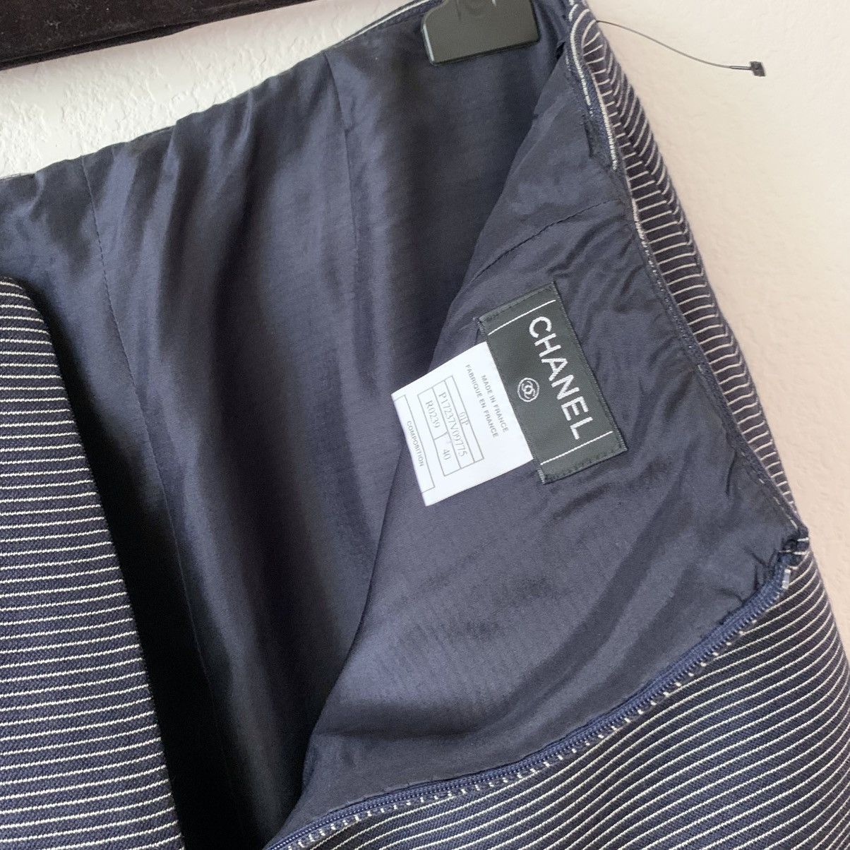 Chanel Chanel wool silk striped skirt Size 30" / US 8 / IT 44 - 10 Thumbnail