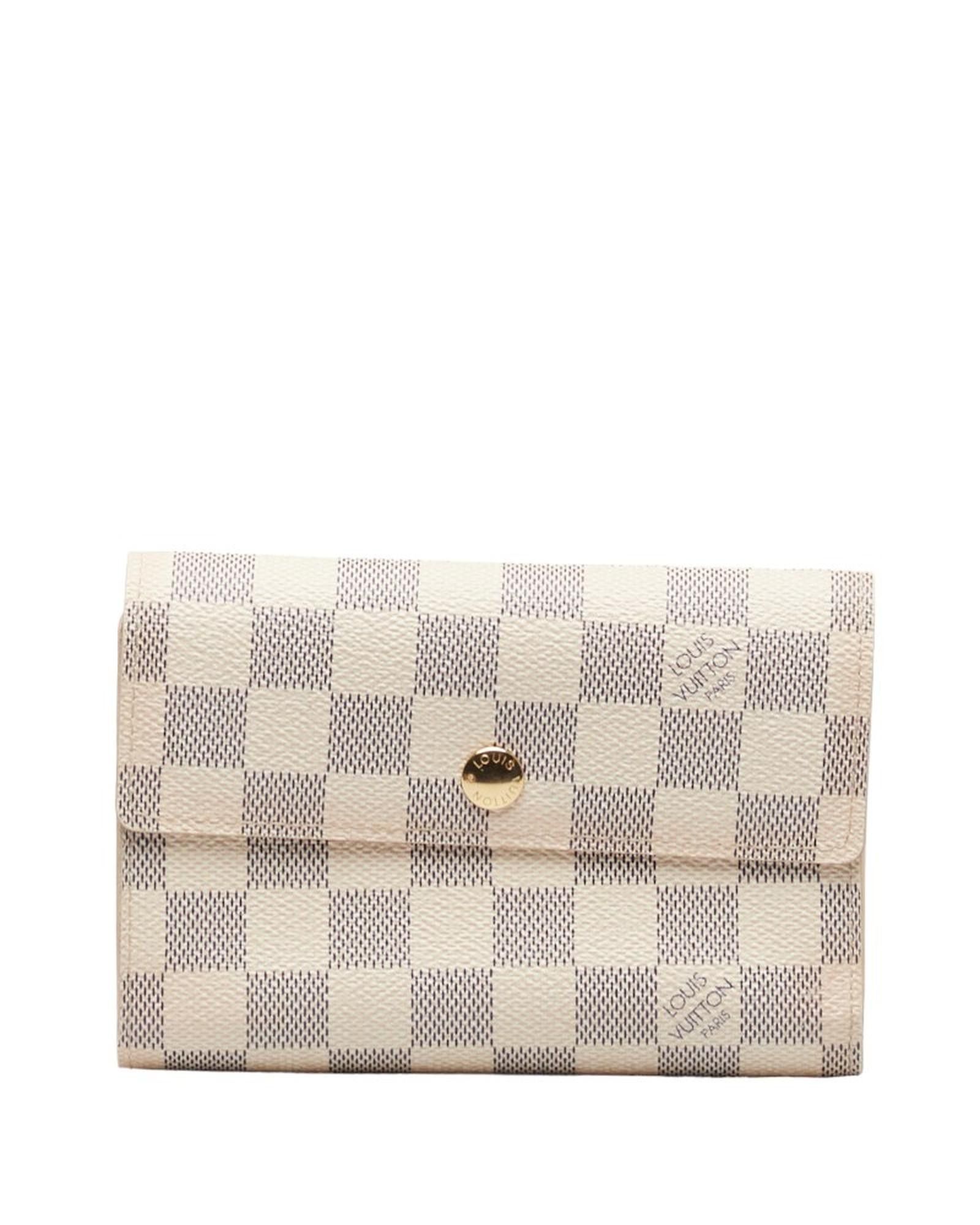 image of Louis Vuitton Damier Azur Portefeuille Alexandra Wallet In White - Ab Condition, Women's