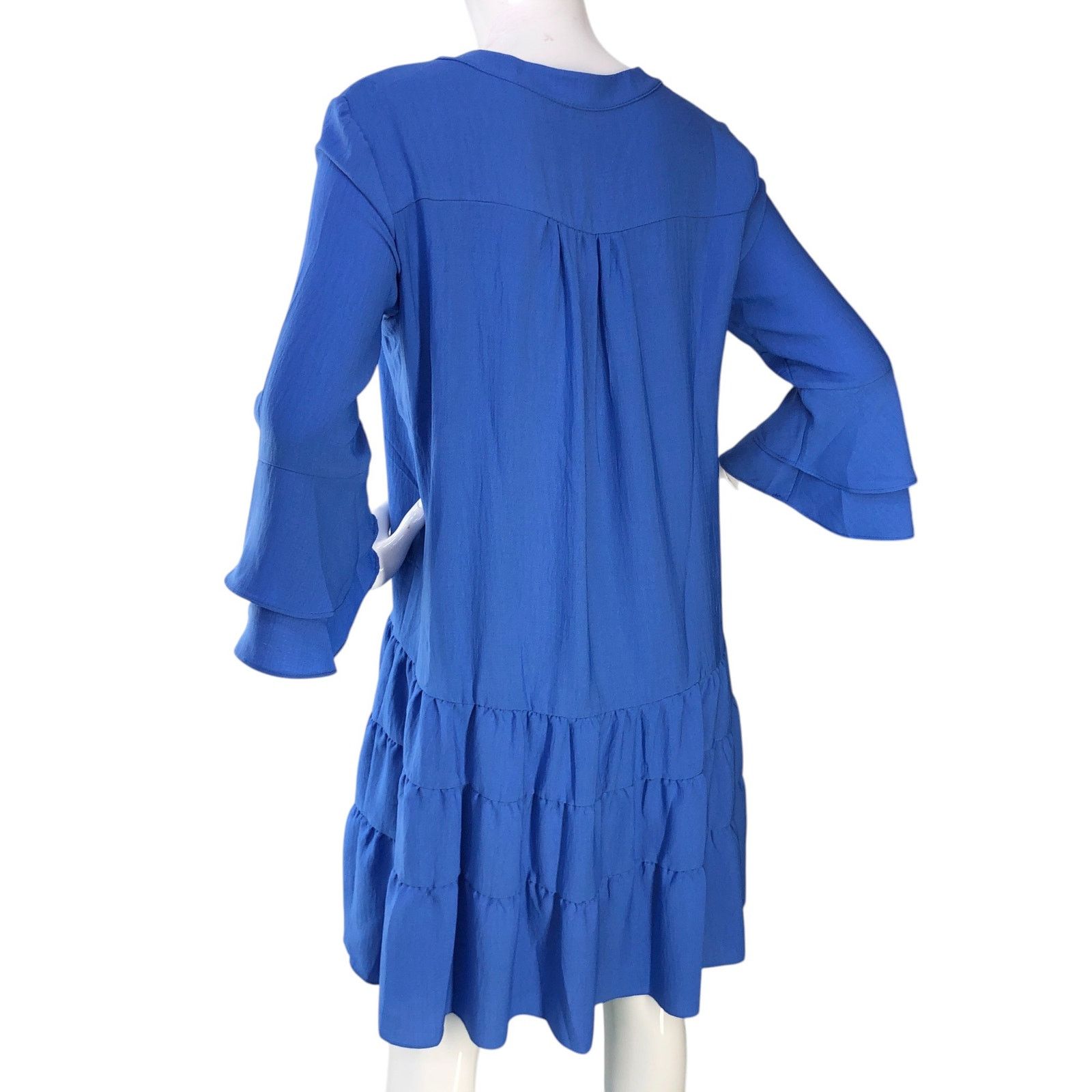 Joseph Ribkoff Joseph Ribkoff Size 6 Dress Tiered Ruffle Bell Sleeve Jersey Size M / US 6-8 / IT 42-44 - 6 Thumbnail