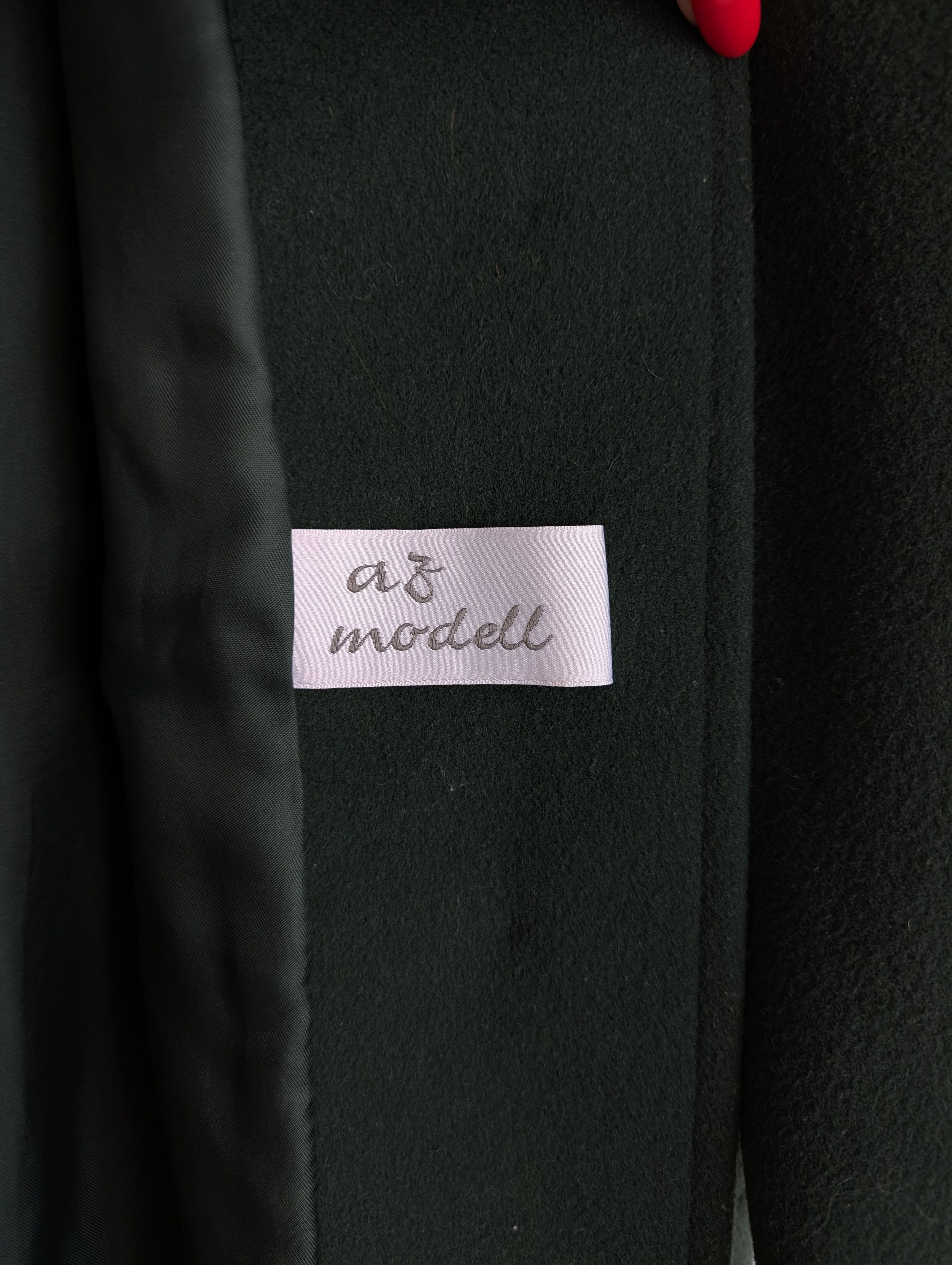 Other Virgin Wool Dark Green Coat Vintage Germany Size XL / US 12-14 / IT 48-50 - 10 Thumbnail