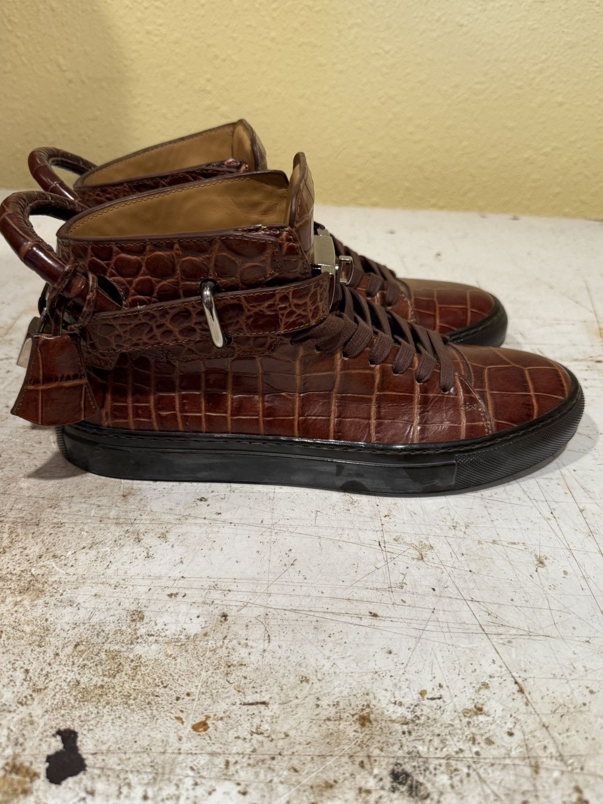 Buscemi Buscemi Men's Brown Trainers crocodile Size US 9 / EU 42 - 4 Thumbnail