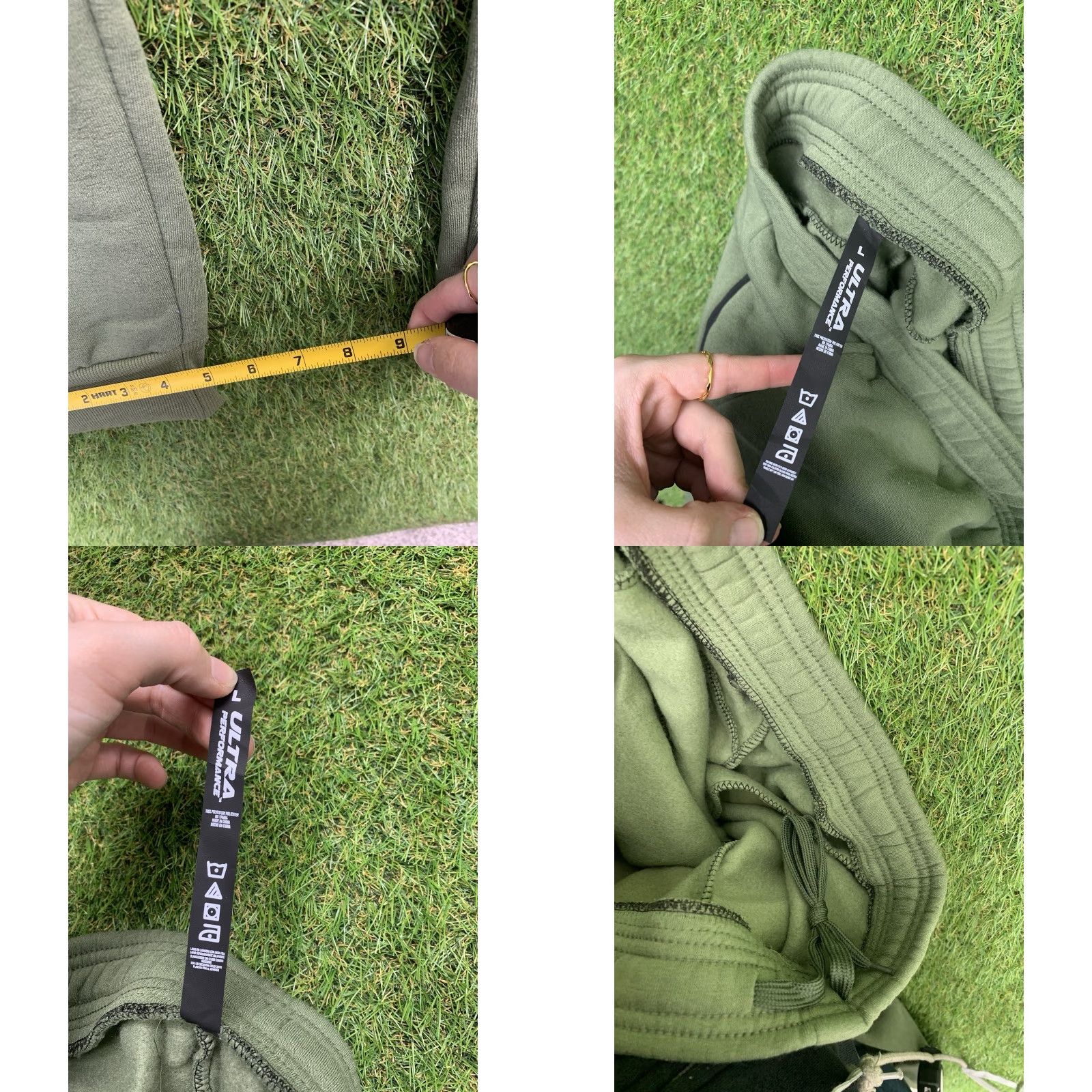Vintage Ultra Performance Sweatpants Mens Large Fleece Joggers Green Y2K Tech Drawstring Sports Pants Regular Size L Men Quartered? Size US 33 - 8 Thumbnail