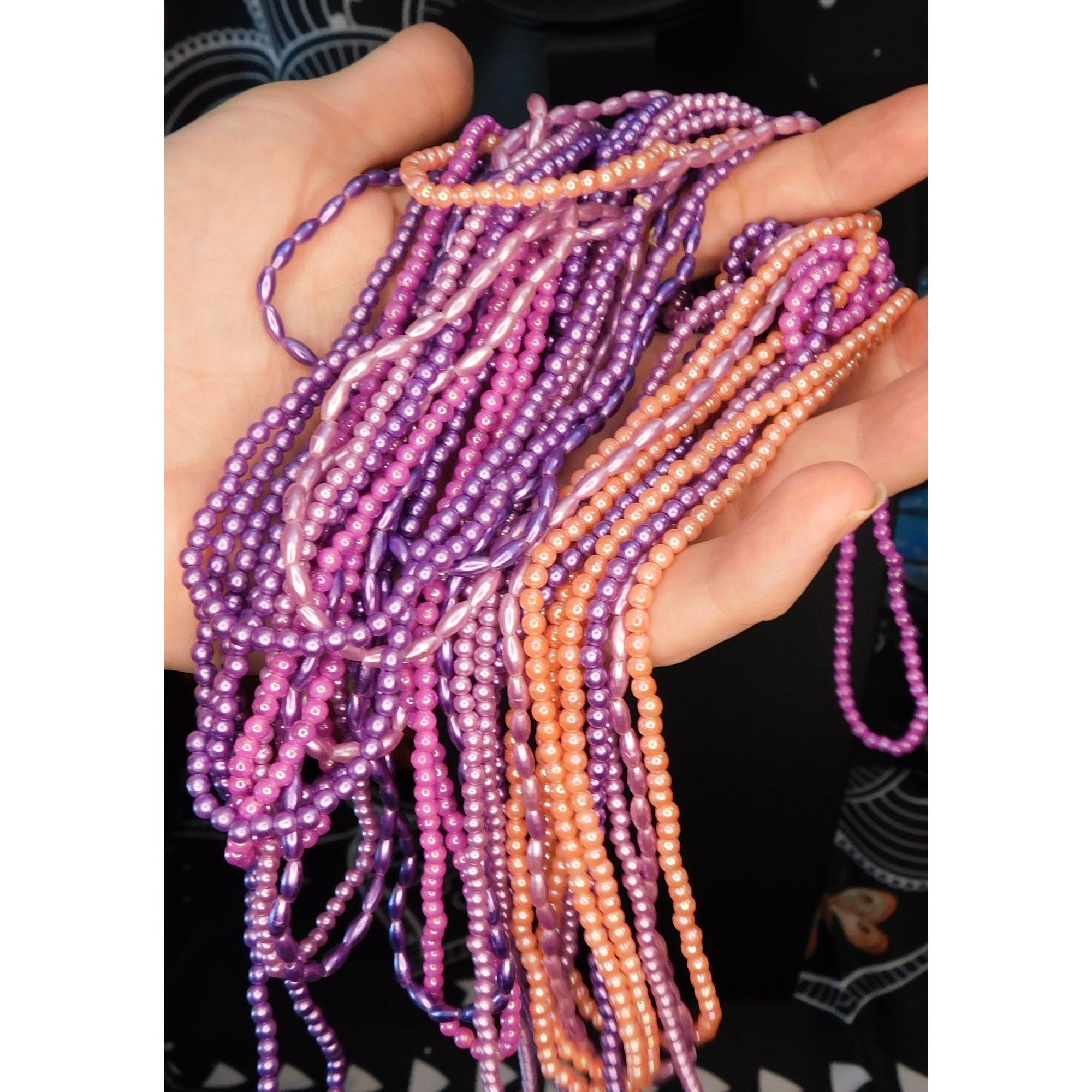 Other Mermaidcore Purple Faux Pearl Beaded Layered Necklace Size ONE SIZE - 4 Thumbnail