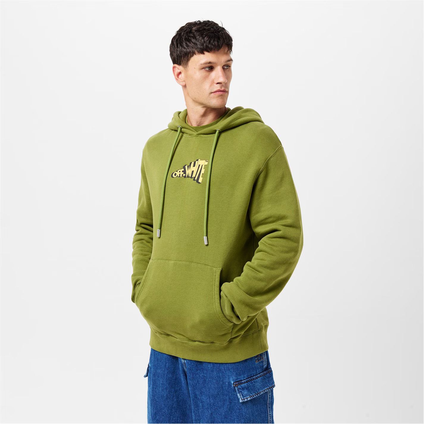 Off-White o1g2r1mq0226 Cartoon Arrows Slim Fit Hoodie In Green Size US M / EU 48-50 / 2 - 3 Thumbnail