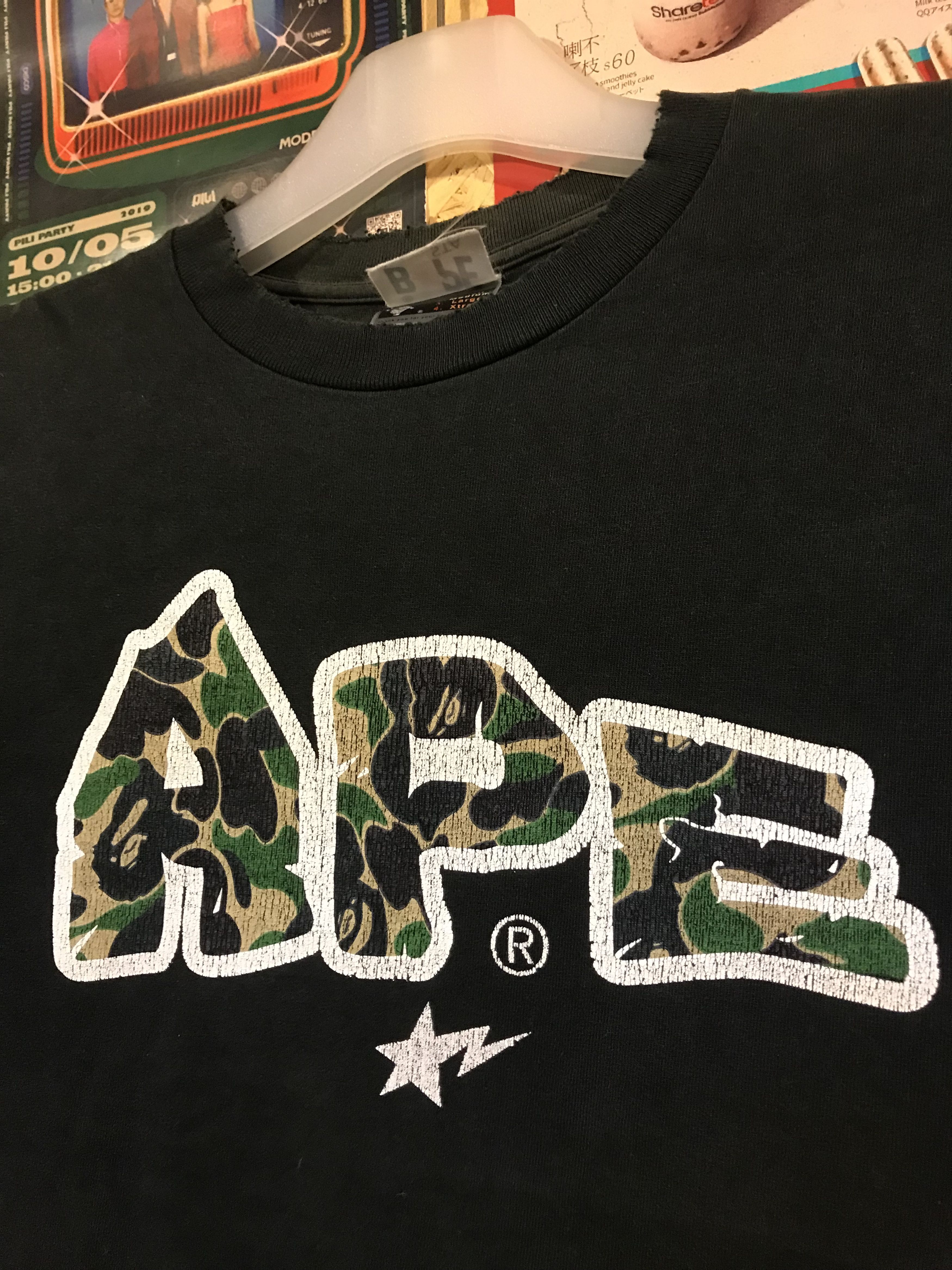 Bape Distressed Rare Vintage BAPE Tee – OG Bapesta Lightning Size US M / EU 48-50 / 2 - 3 Thumbnail