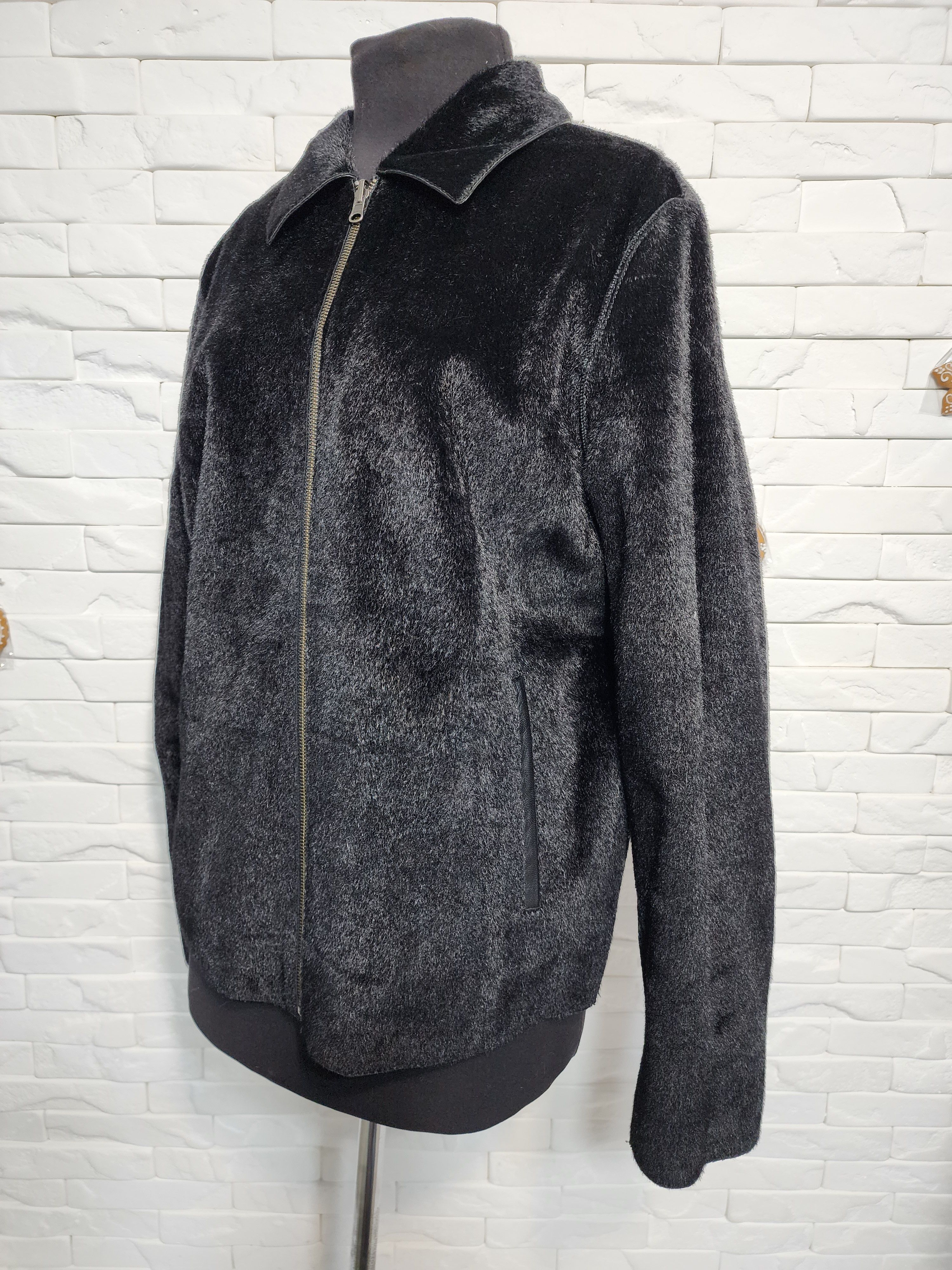 Furla Men's Black Double-Sided Leather Jacket with Faux Fur. Size US L / EU 52-54 / 3 - 8 Thumbnail