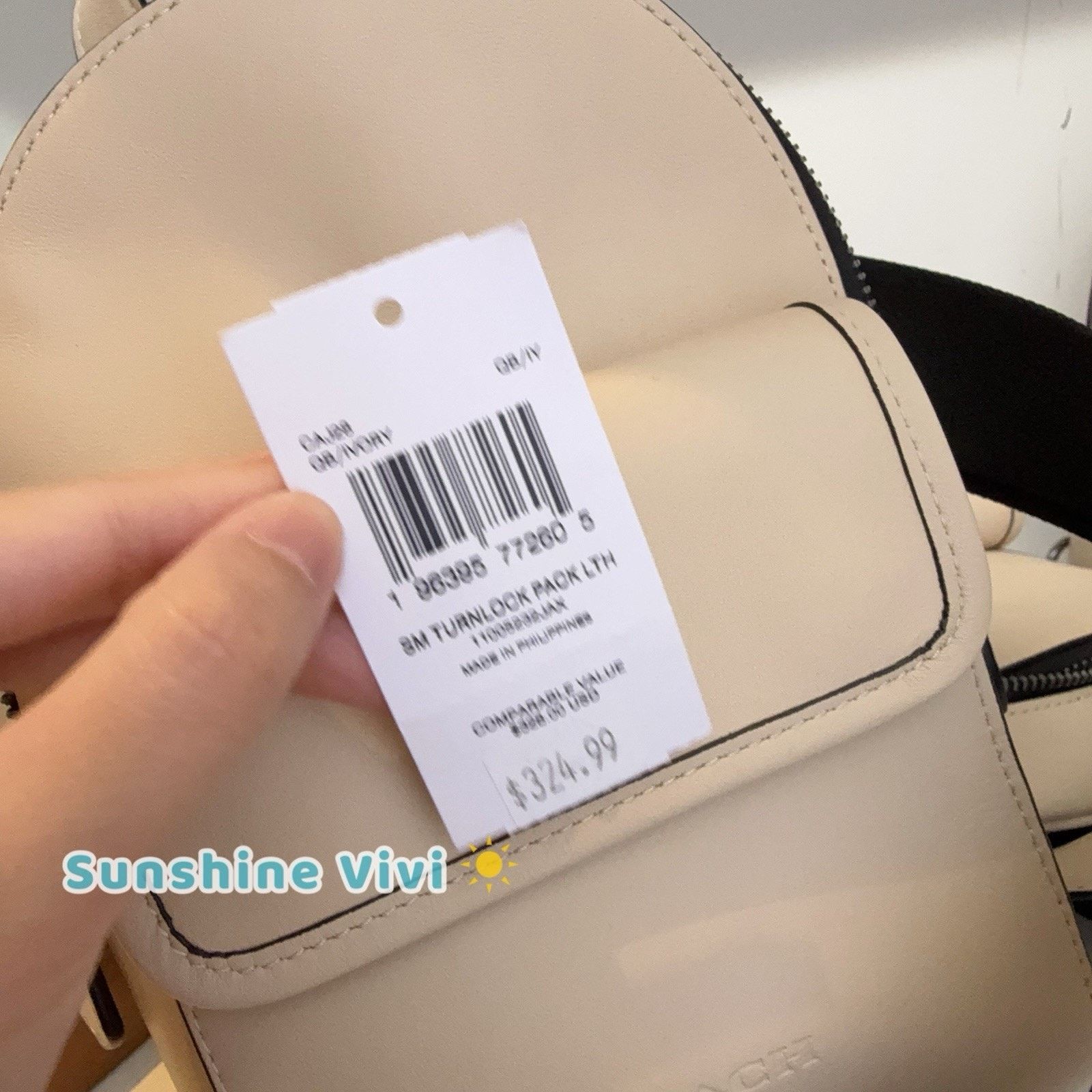 Coach NWT COACH Small Turnlock Sling Pack Backpack Bag Ivory CAJ28 Size ONE SIZE - 6 Thumbnail