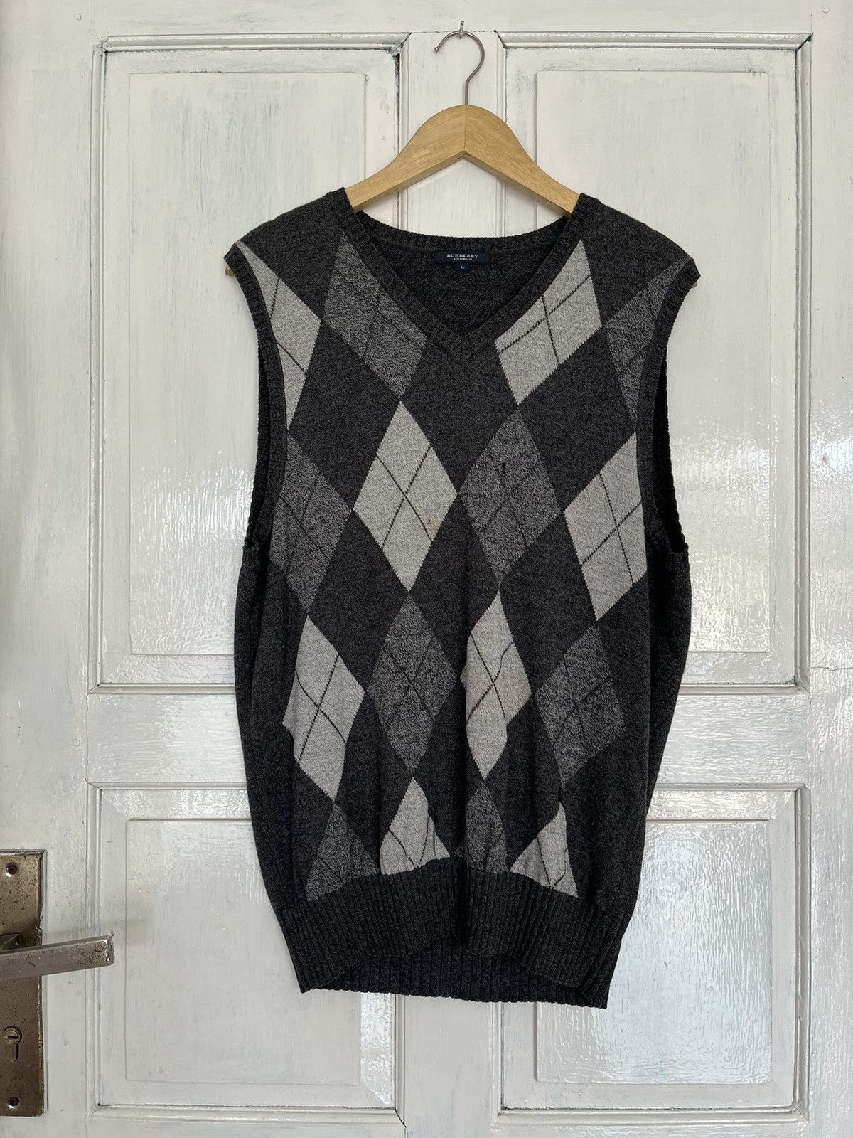 Burberry × Vintage Vest Knit Burberry London Size L / US 10 / IT 46 - 1 Thumbnail