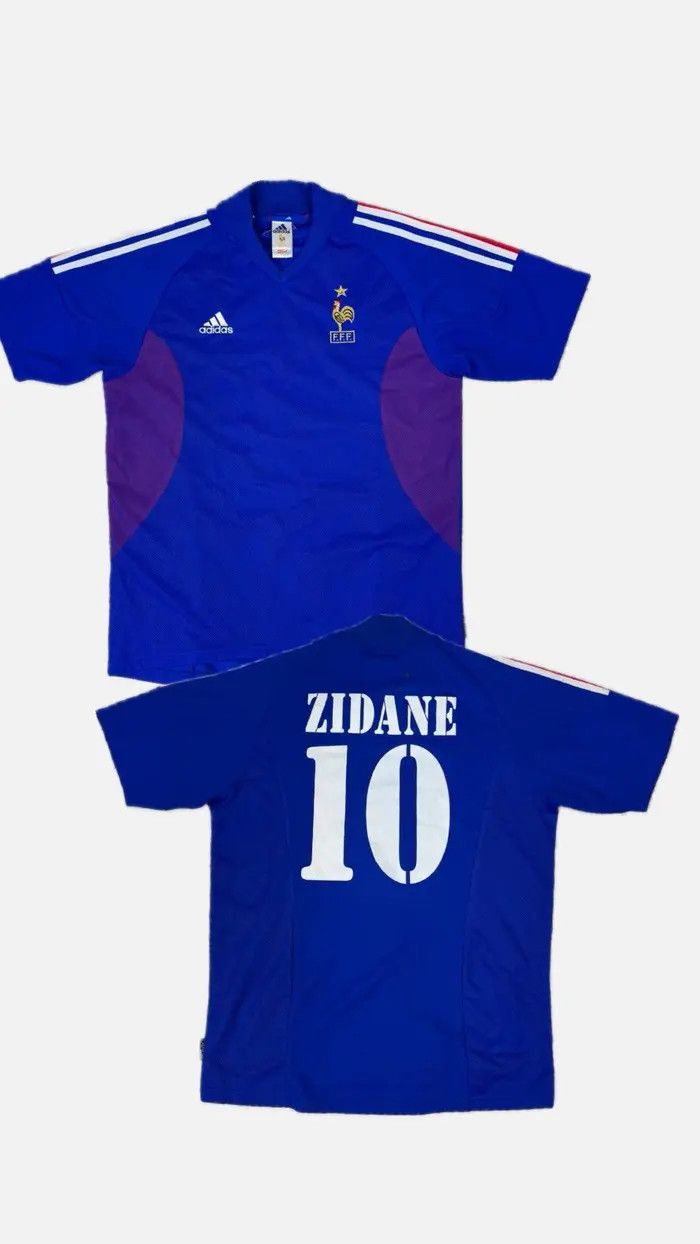 Adidas Vintage Adidas France 2002 2004 Zidane #10 Home Shirt Jersey Size US M / EU 48-50 / 2 - 2 Thumbnail