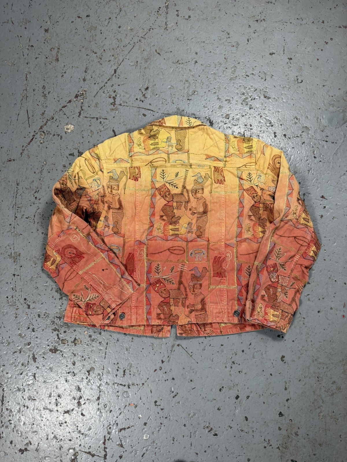 Other Insane Vintage Denim Jacket Pattern Rainbow Cropped Size US S / EU 44-46 / 1 - 7 Thumbnail