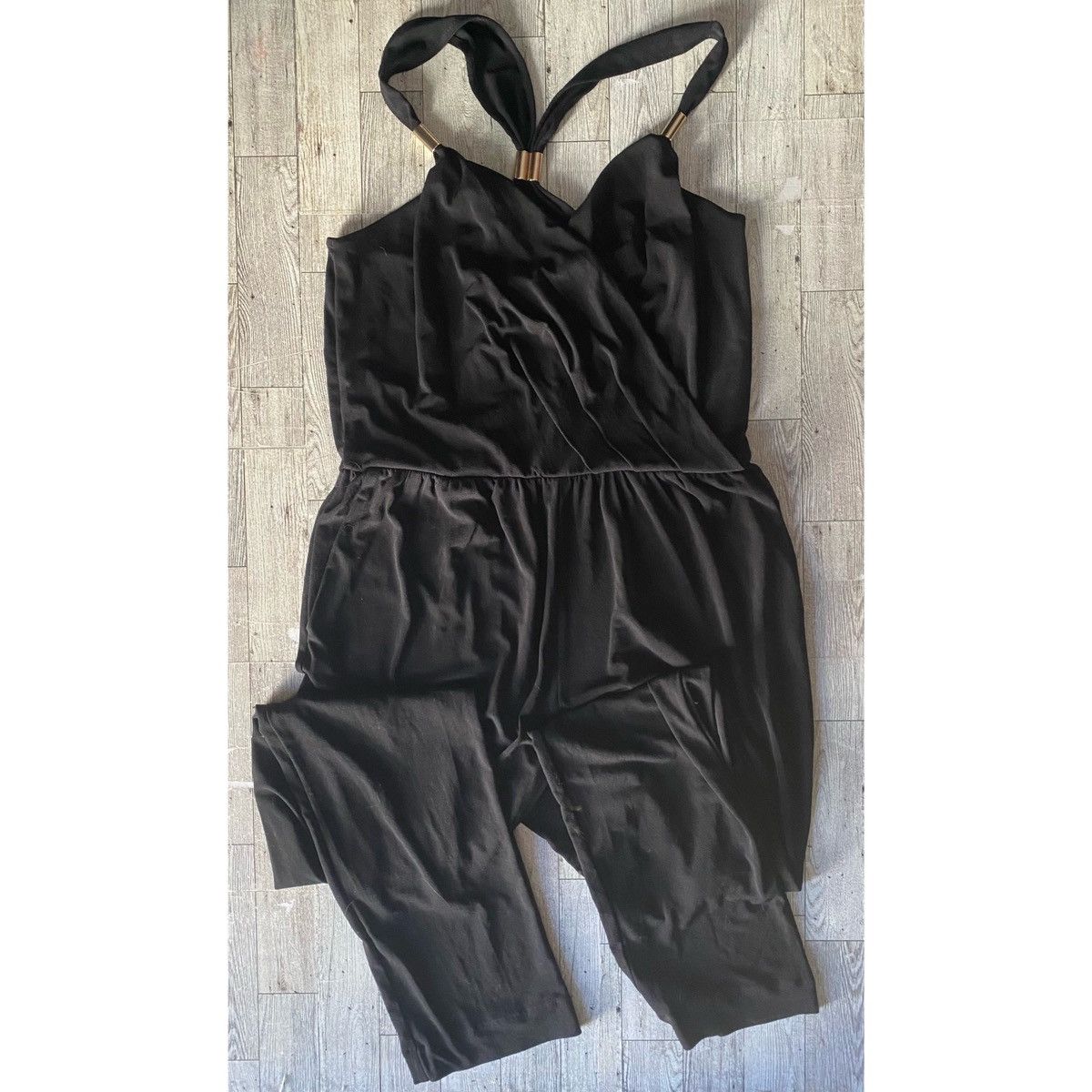Jennifer Lopez JLO, Solid Racerback, Full Length, Sleeveless Jumpsuit Size 28" / US 6 / IT 42 - 9 Thumbnail