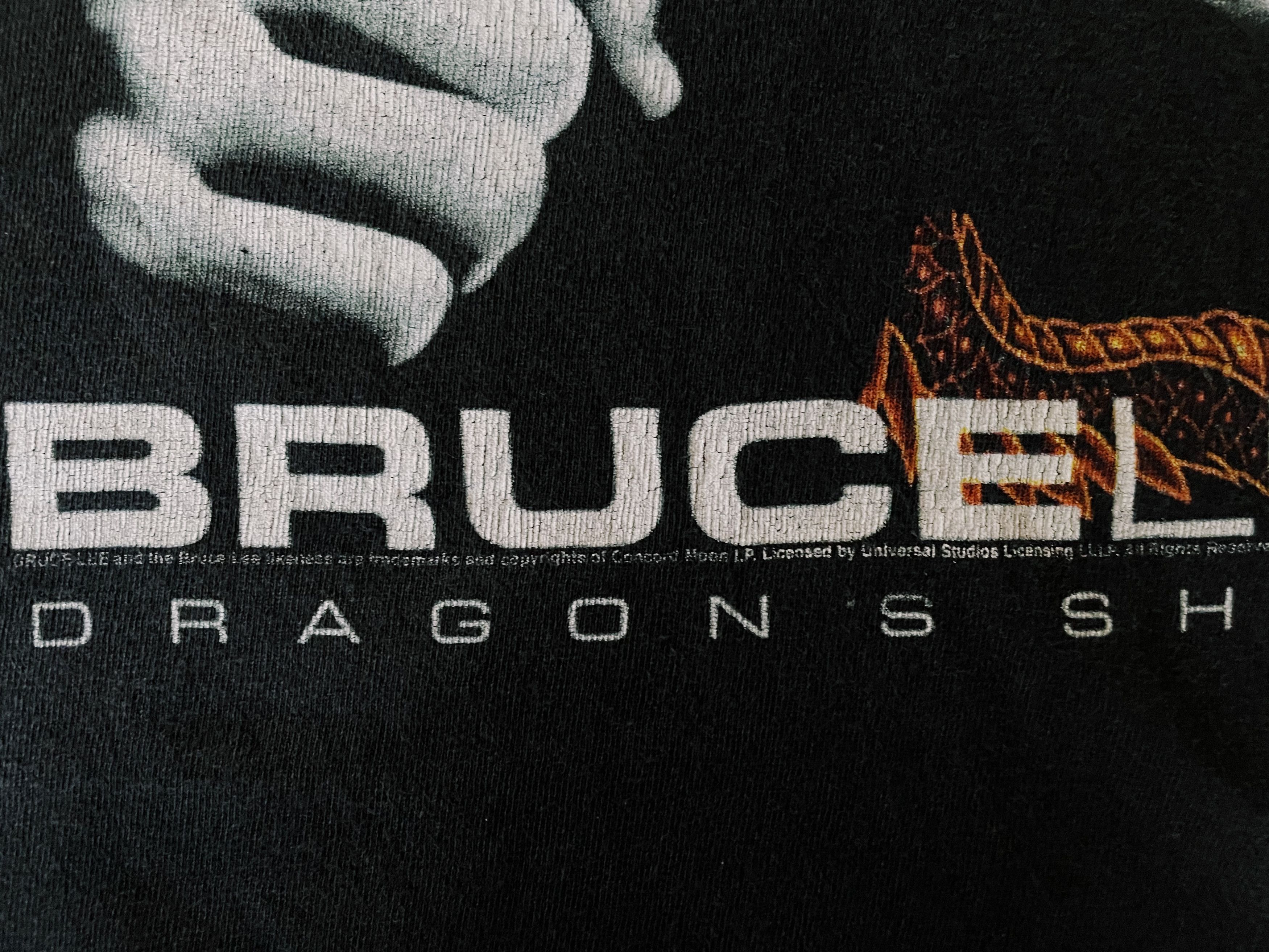 Universal Studios × Vintage Vintage 90s Bruce Lee Dragon's Shadow T-shirt Black Size US XL / EU 56 / 4 - 4 Thumbnail