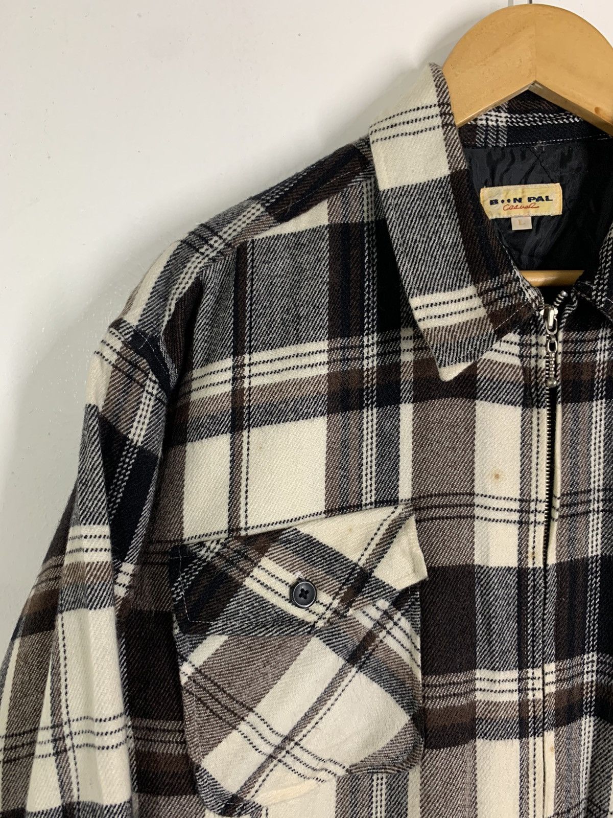Japanese Brand × Vintage Vintage Fullzip Checkered Light Jacket Size US L / EU 52-54 / 3 - 5 Thumbnail