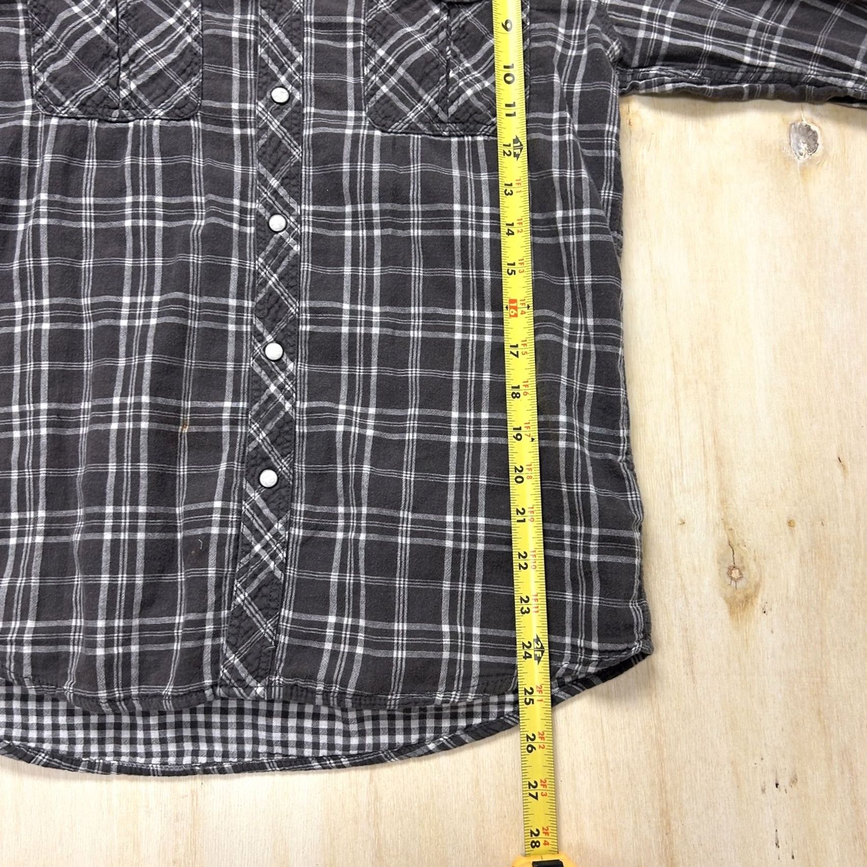 Vintage Y2K 44MM Flannel Shirt Mens Medium Gray Plaid Long Sleeve Snap Button Up Western Size US M / EU 48-50 / 2 - 7 Thumbnail