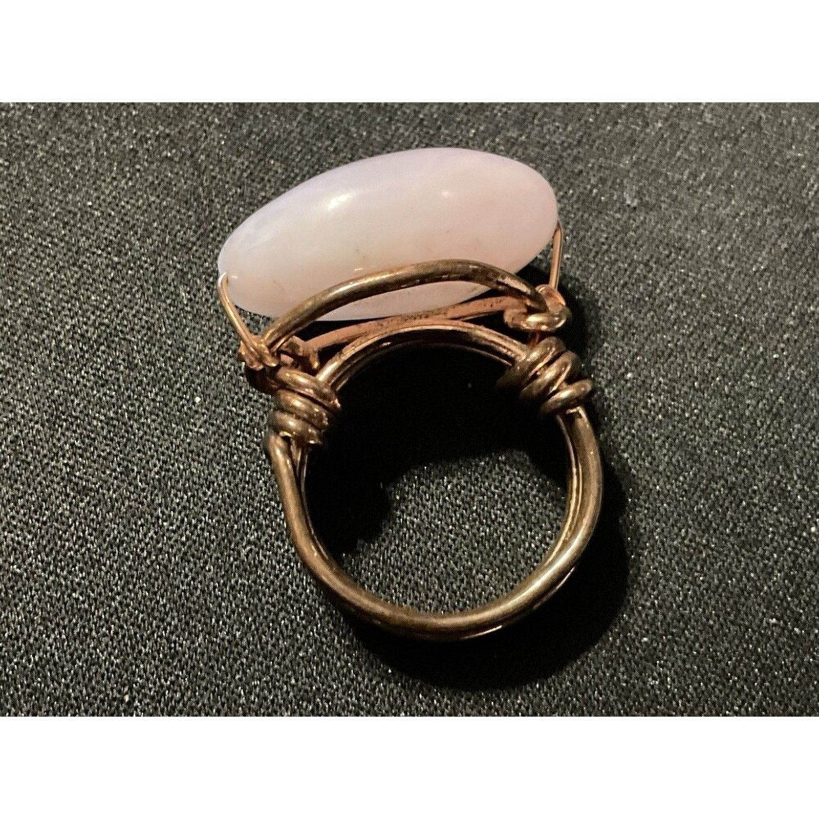 Other Rose Quartz Cabochon Copper Artizan Made Huge Stone Size 6.5 Size ONE SIZE - 5 Thumbnail