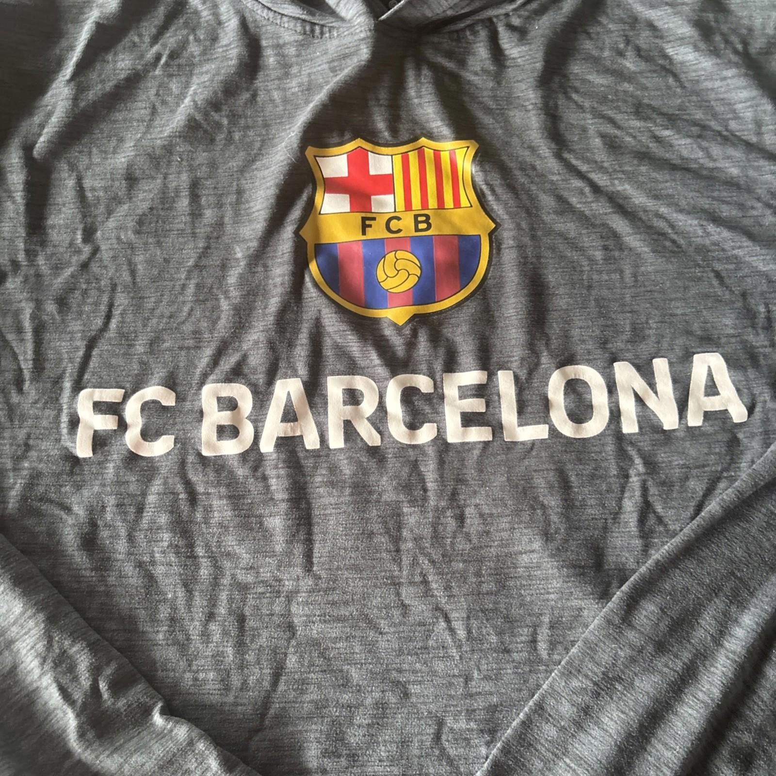 Designer Barcelona Sweater Men Large Gray Soccer FCB Barca Sweatshirt Size ONE SIZE - 2 Thumbnail