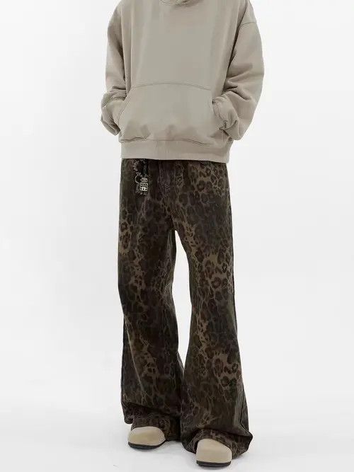 VIBE Vintage High Street Hip Hop Leopard Print Wide Leg Jeans Size US 32 / EU 48 - 8 Thumbnail
