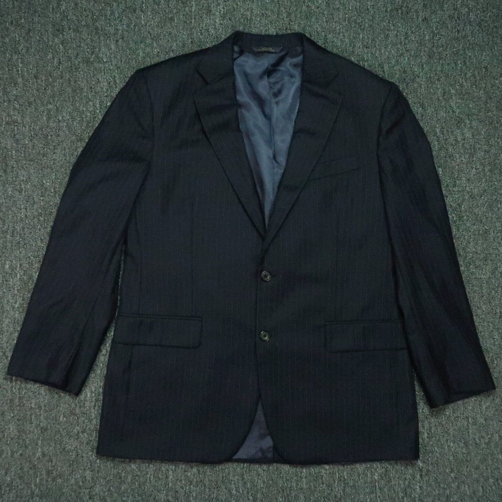 Brooks Brothers Brooks Brothers Blazer Mens 41R Blue Pinstripe Wool Jacket 2 Piece Notch Lapel Single-Breasted 41 Regular Blue Mens Women? Size 42R - 2 Thumbnail