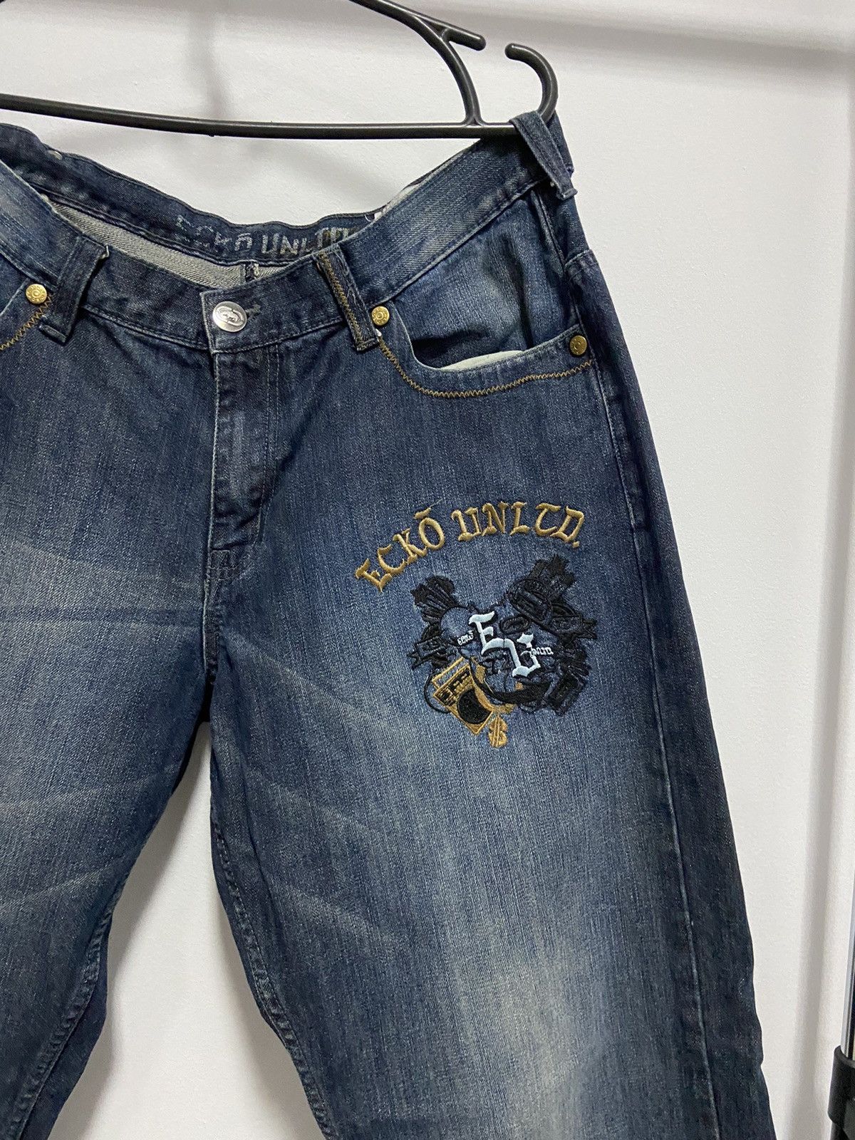 Ecko Unltd. × Vintage Ecko Unltd. Vintage denim pants jeans skate pocket big logo Size US 36 / EU 52 - 4 Thumbnail