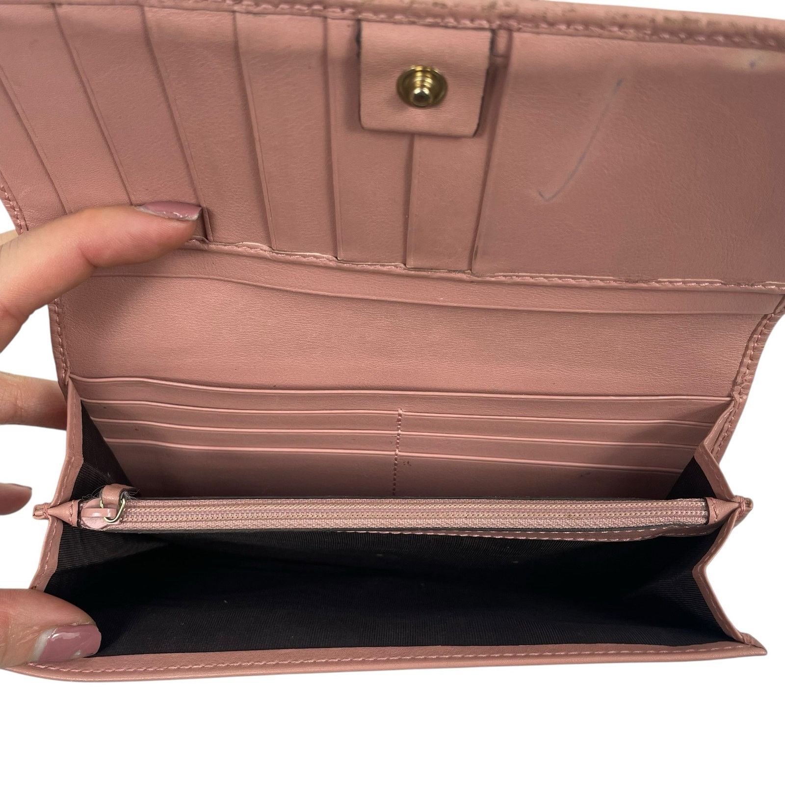 Gucci GUCCI Pink Microguccissim Leather Long Bifold Wallet GG Logo Size ONE SIZE - 7 Thumbnail