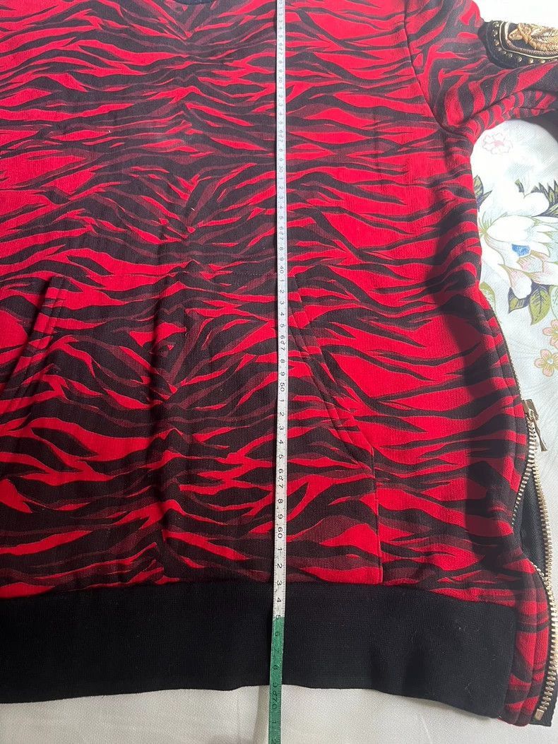 Balmain Balmain Tiger Stripe Zip Detail Sweatshirt-2508 Size US L / EU 52-54 / 3 - 9 Thumbnail