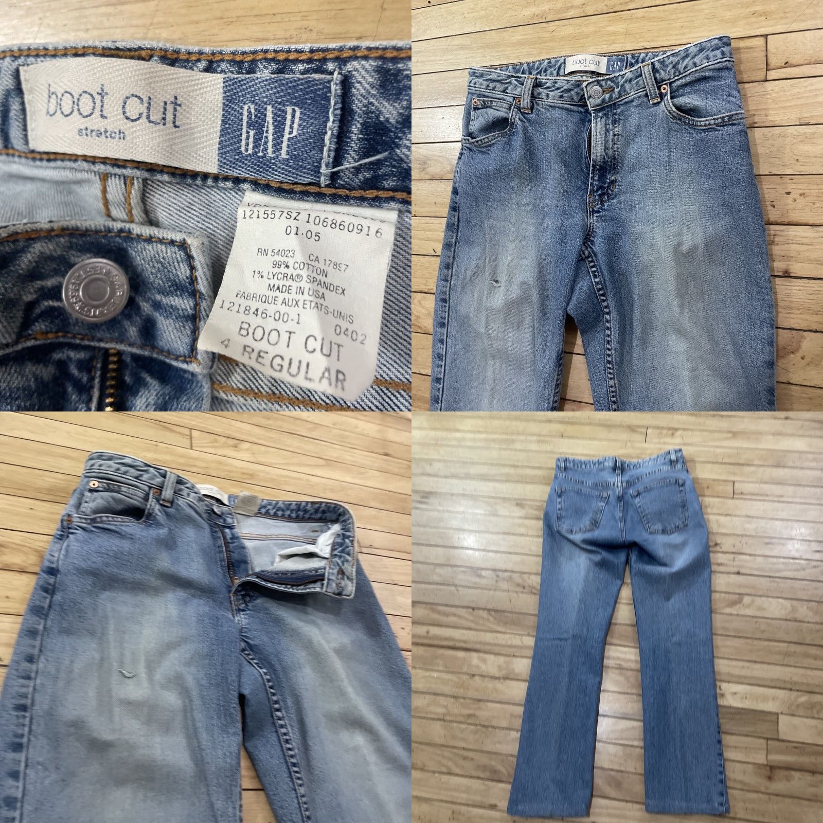 Gap GAP Jeans Women 4 Boot Cut Regular Vintage 90s Light Blue Stretch Denim 29x28 Blue, Navy, Denim Bootcut Women 4 GAP Jeans Vintage 90s Size 27" / US 4 / IT 40 - 9 Thumbnail