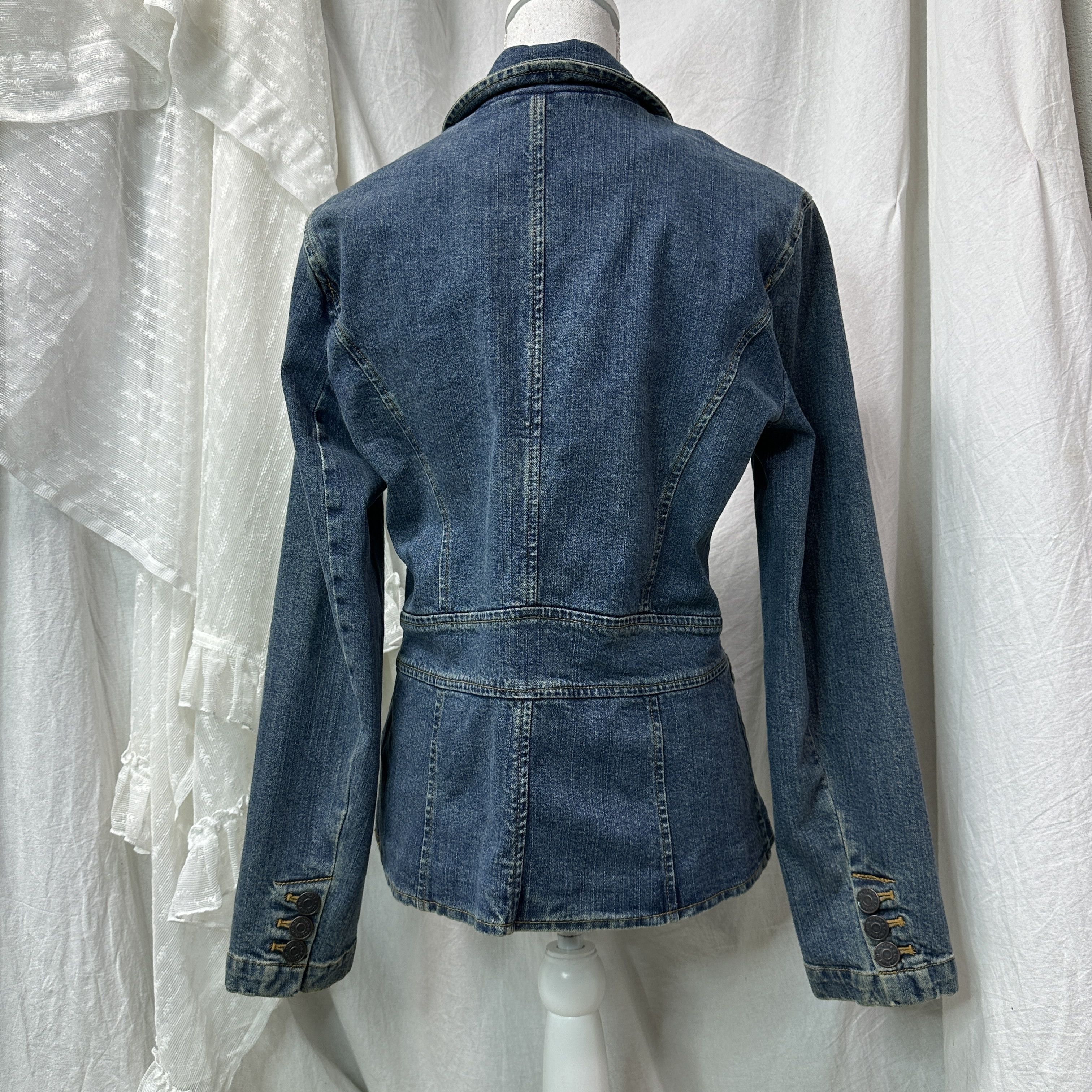 Vintage Vintage Denim Buttons Up Fitted Jeans Jacket Y2K Size M / US 6-8 / IT 42-44 - 2 Thumbnail