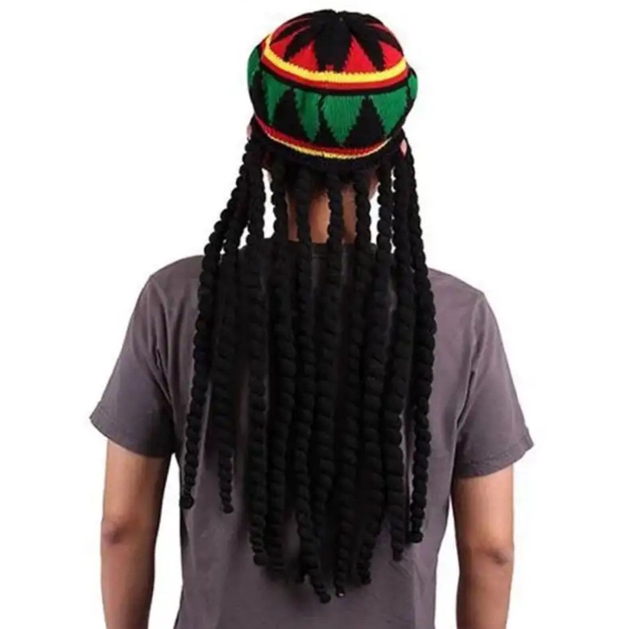 Designer Knitted Braid Hat Jamaican Bob Rasta Beanie Hats Size ONE SIZE - 1 Thumbnail