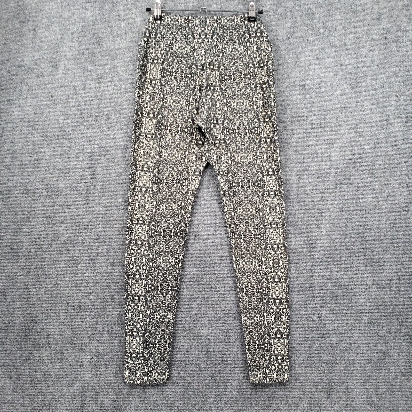 Vintage LuLaRoe Leggings Womens One Size White Jegging Mid Rise Floral Pattern Pull On Size 42" / US 20 - 2 Thumbnail