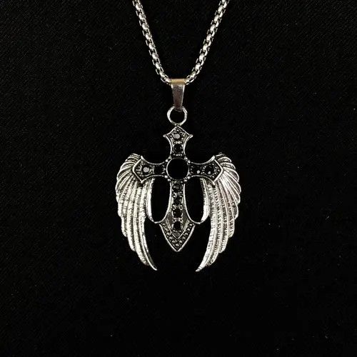 Jewelry Hayama x Endo Wings Cross Necklace Crystal Chain Punk Gothic Size ONE SIZE - 5 Thumbnail