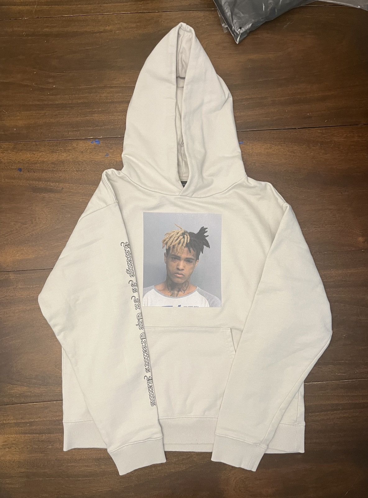 Image of X Mugshot Hoodie Cement in White, Men's (Size Medium)