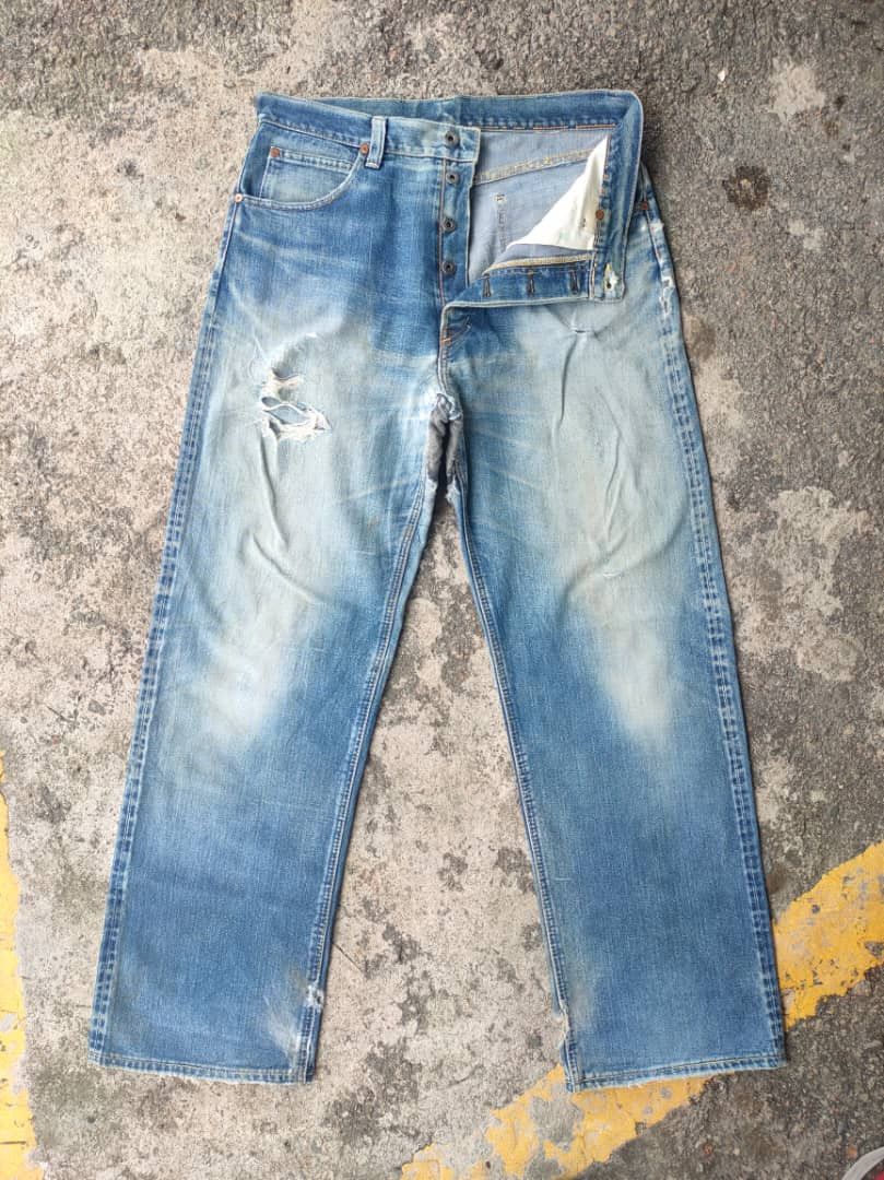 Union LA VINTAGE UNION MADE SELVEDGE FADED RIPPED JEANS DENIM PANTS Size US 34 / EU 50 - 1 Thumbnail
