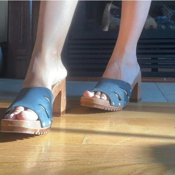 Vintage Vintage 90s y2k Bratz Blue Suede Leather Chunky Heel Sandals Size US 9 / IT 39 - 8 Thumbnail