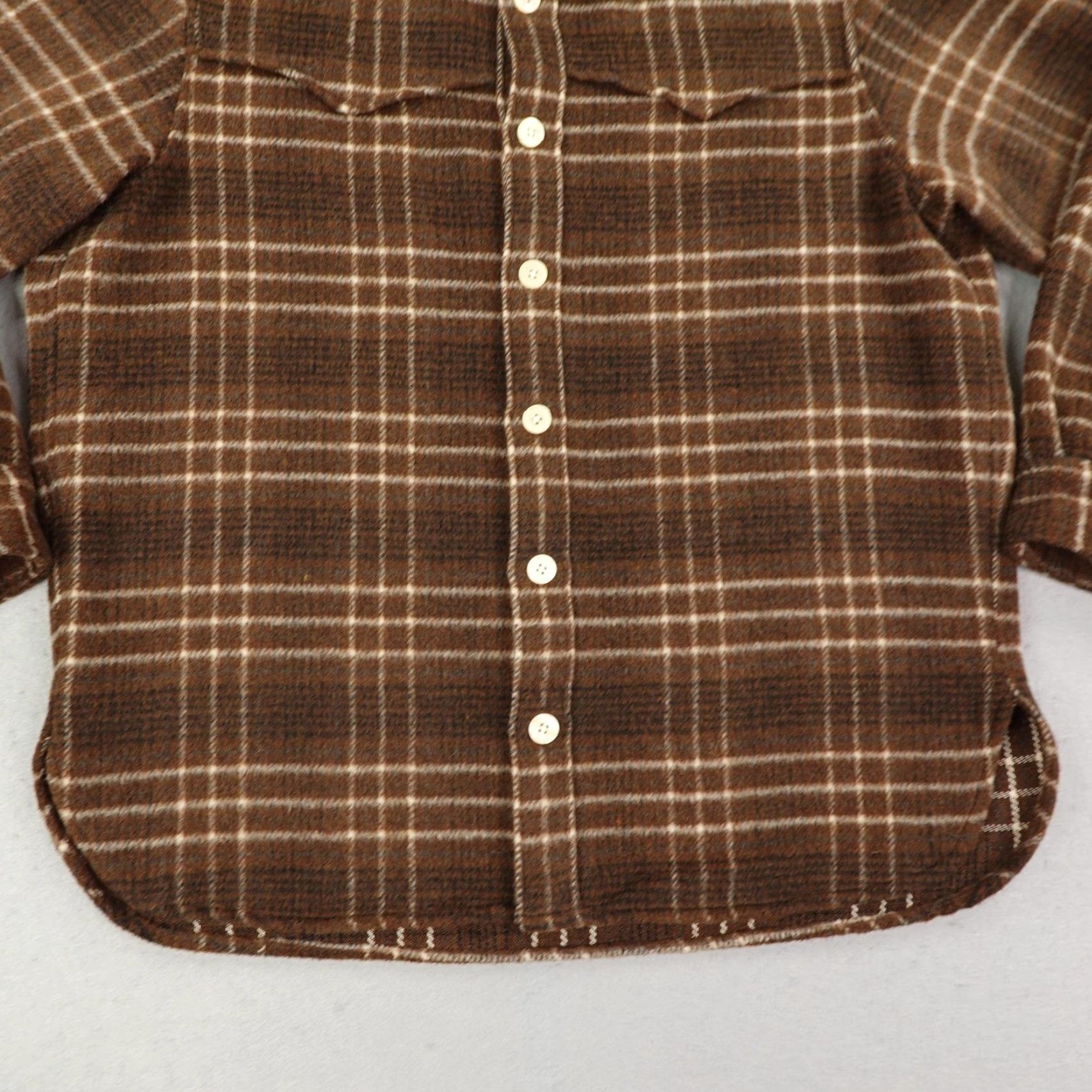 Allsaints AllSaints Shirt Mens Large Brown Plaid Fleece Nikko Long Sleeve Heavy Shacket Size US L / EU 52-54 / 3 - 3 Thumbnail