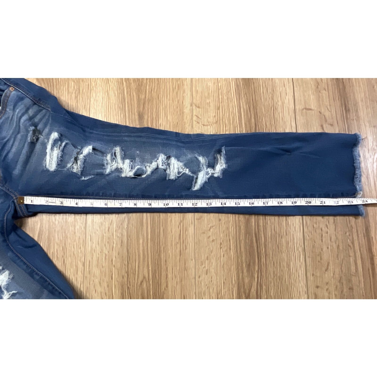 American Eagle Outfitters AMERICAN EAGLE Artist Crop Jeans Size 4 Regular Blue Super Stretch Low Rise Womens Size 27" / US 4 / IT 40 - 7 Thumbnail