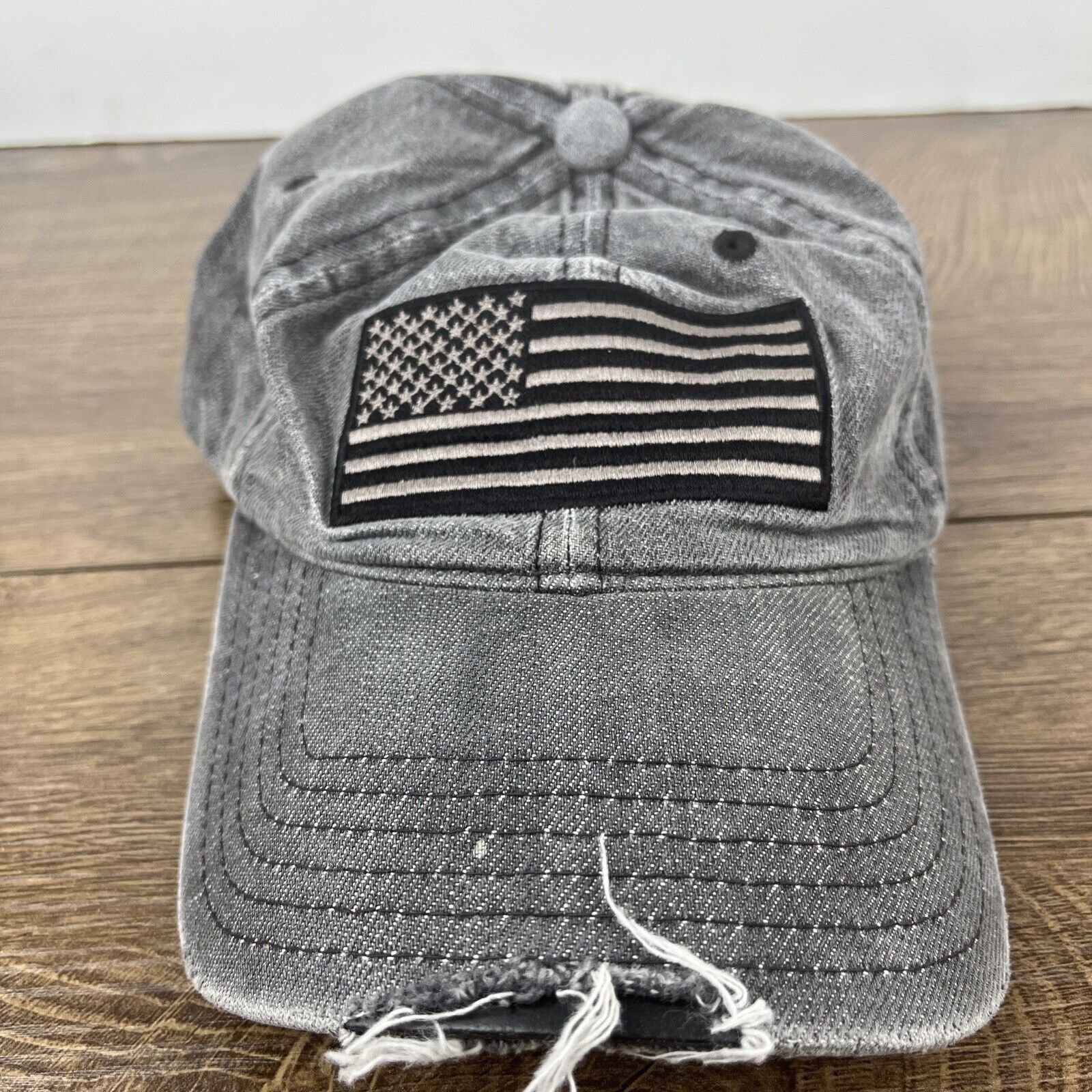 Other USA Flag Patch Hat USA Gray Hat Adjustable Adult Size Hat Ca Size ONE SIZE - 5 Thumbnail