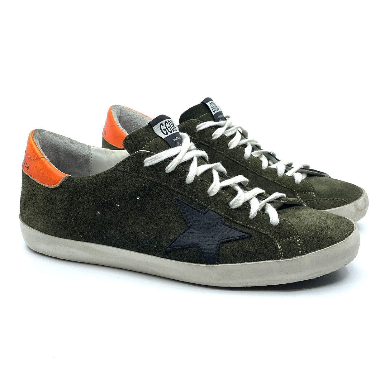 Designer Distressed Golden Goose Superstar Olive Suede Sneakers Size US 10 / EU 43 - 1 Thumbnail