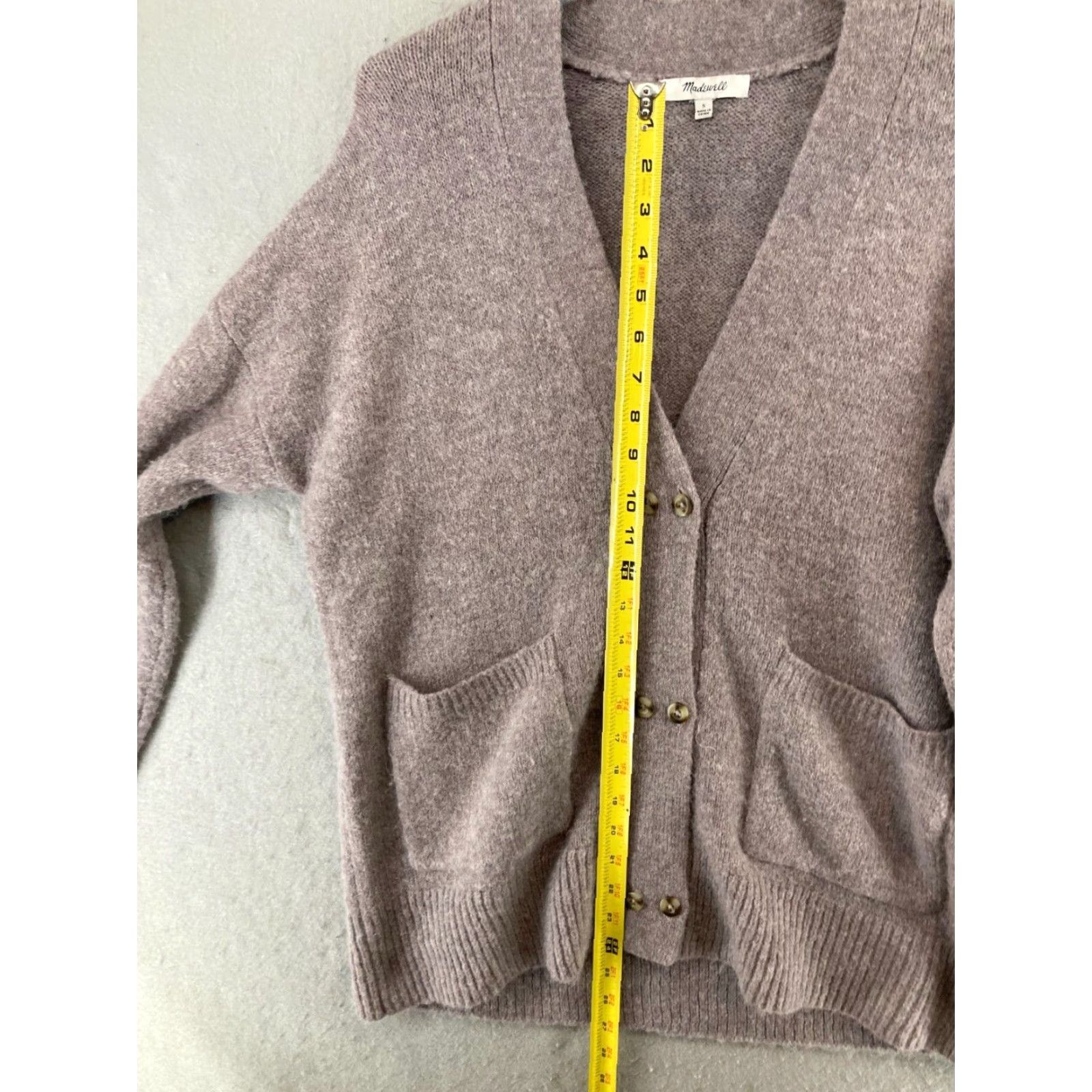 Madewell Madewell Women's Cardigan Sweater Small Purple Wool Blend Long Sleeve V-Neck Double Button Classic Fall Winter Casual Business Size S / US 4 / IT 40 - 3 Thumbnail