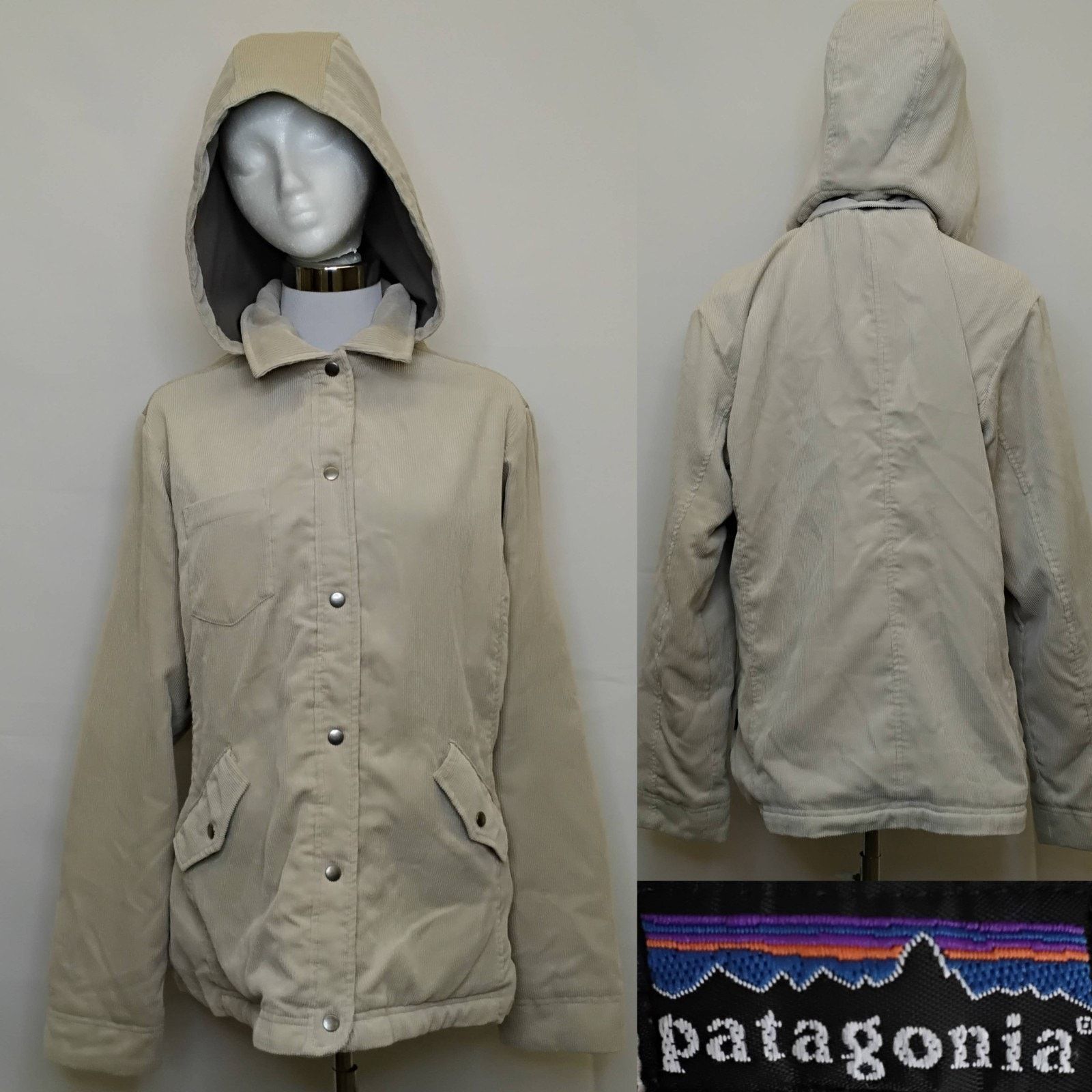 Patagonia Patagonia Corduroy Hoodie Jacket Women's L Beige Fleece Size L / US 10 / IT 46 - 1 Thumbnail