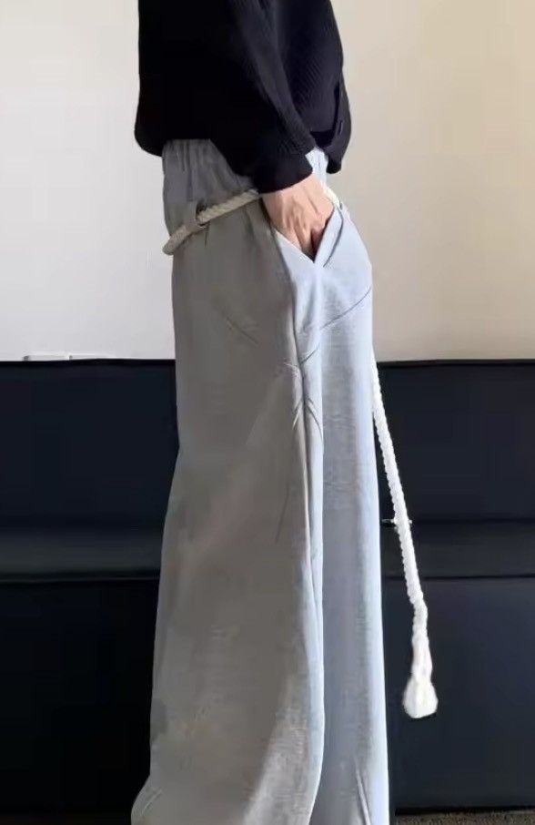 Japanese Brand Rope-Belt Wide Leg Sweatpants Size US 32 / EU 48 - 4 Thumbnail